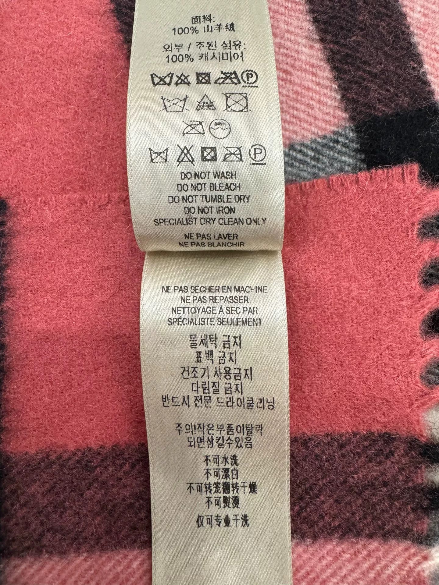 Burberry Burberry Pink Check Cashmere Scarf Size ONE SIZE - 9 Thumbnail