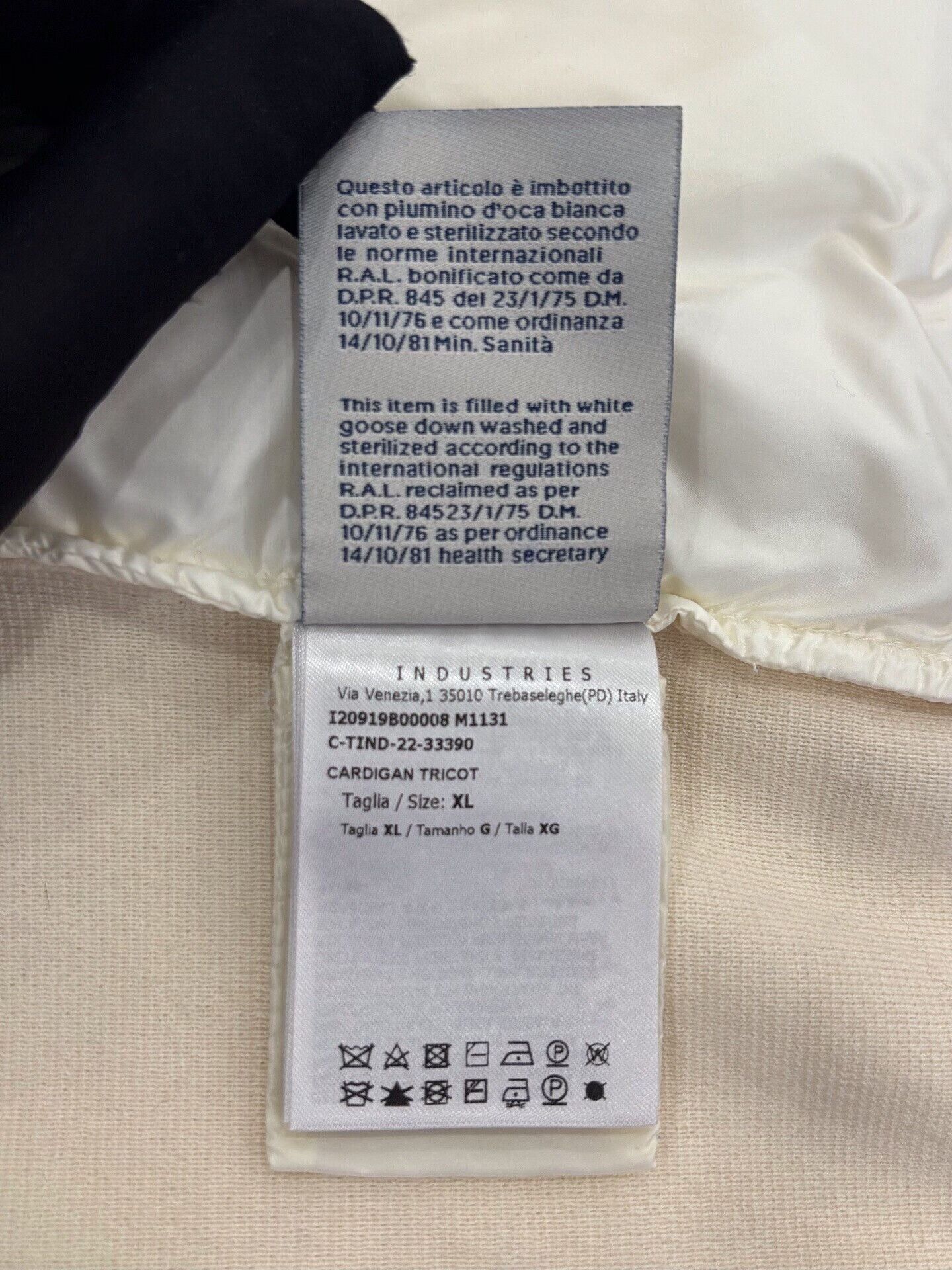 Moncler Moncler Men's White Knit Padded Jacket Size US XL / EU 56 / 4 - 7 Thumbnail