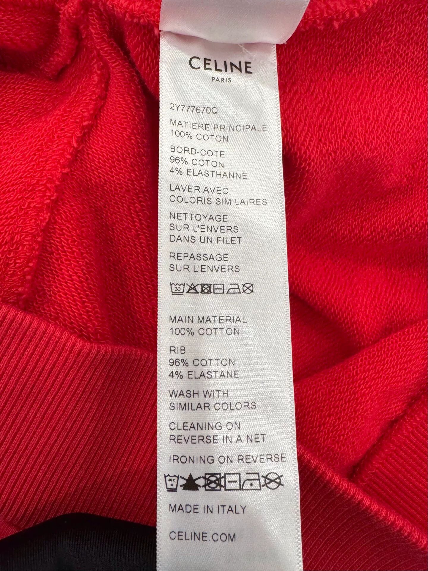 Celine Celine Teiomphe Logo Red Casual Sweatshirt Size S / US 4 / IT 40 - 8 Thumbnail