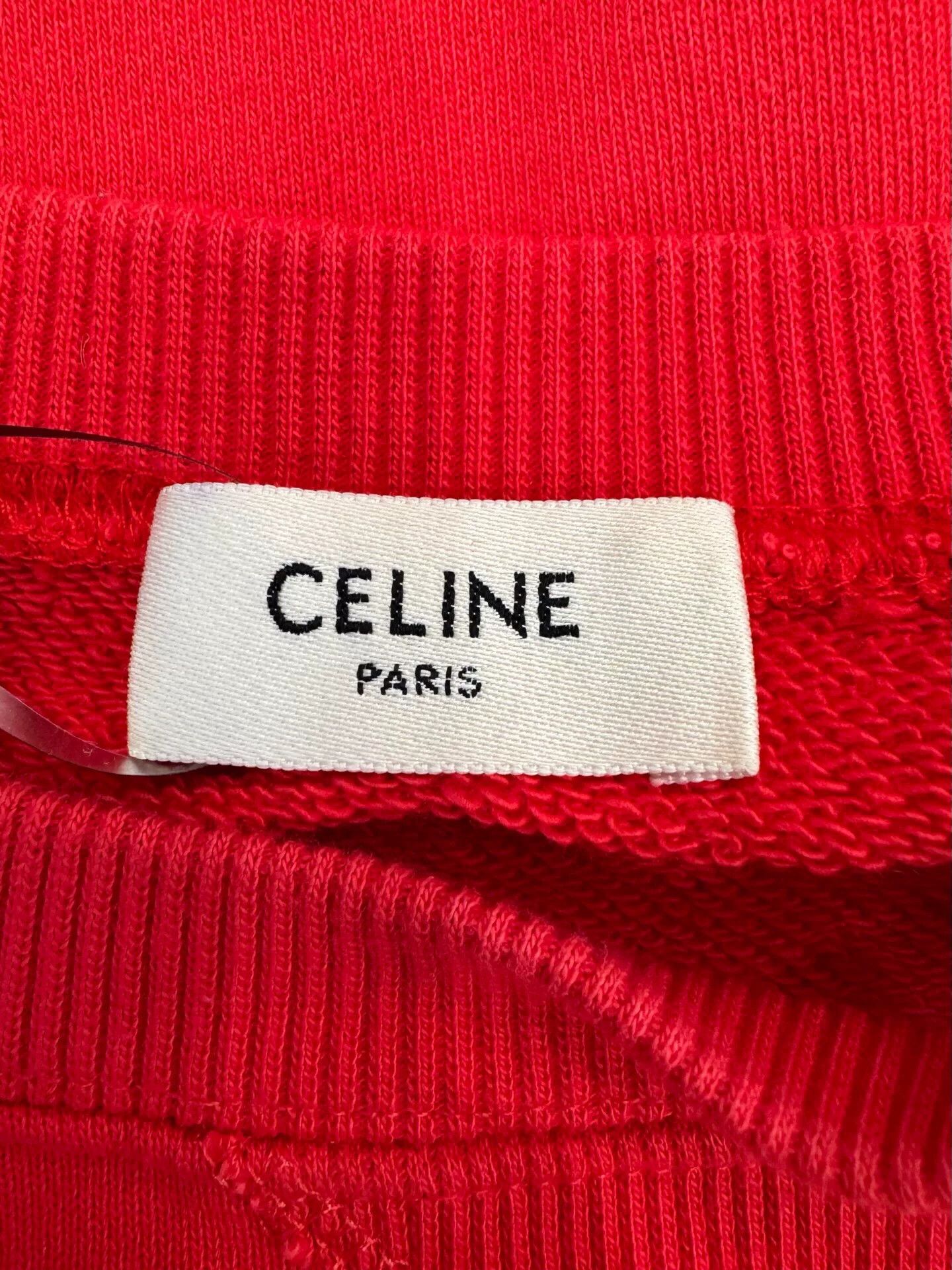 Celine Celine Teiomphe Logo Red Casual Sweatshirt Size S / US 4 / IT 40 - 5 Thumbnail