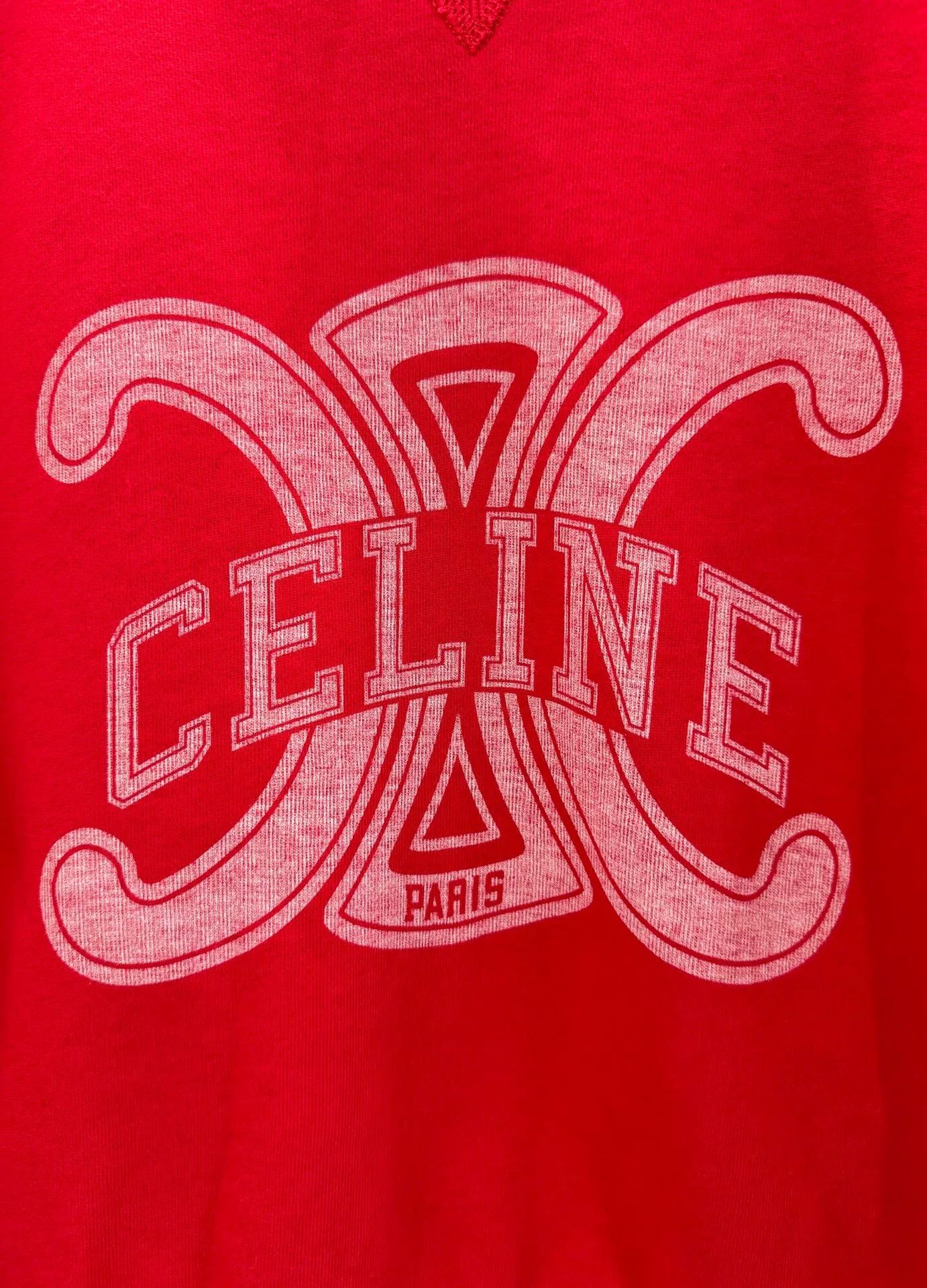 Celine Celine Teiomphe Logo Red Casual Sweatshirt Size S / US 4 / IT 40 - 4 Thumbnail