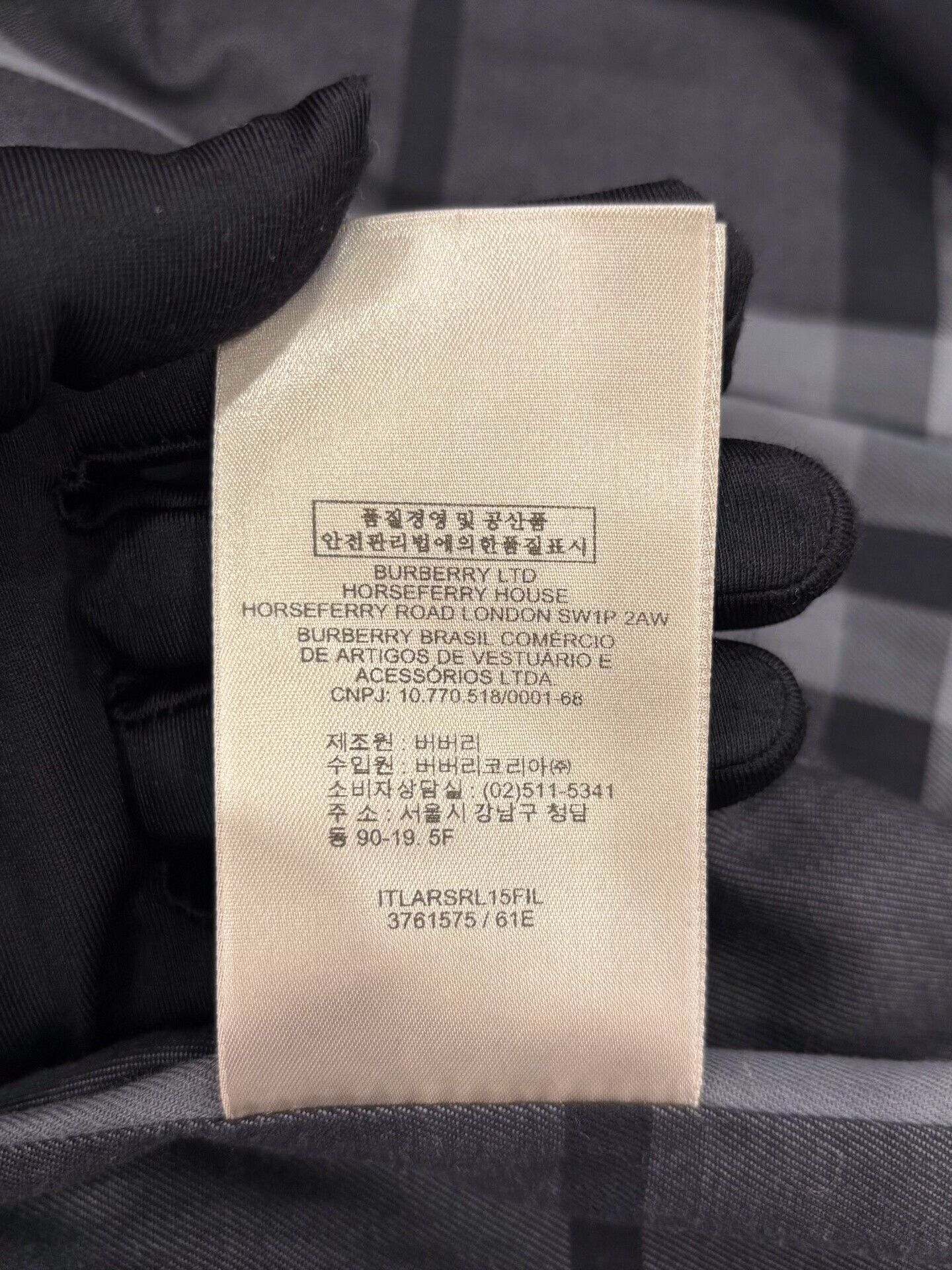 Burberry Burberry London Black Check Logo Men's Trench Coat Size US L / EU 52-54 / 3 - 8 Thumbnail