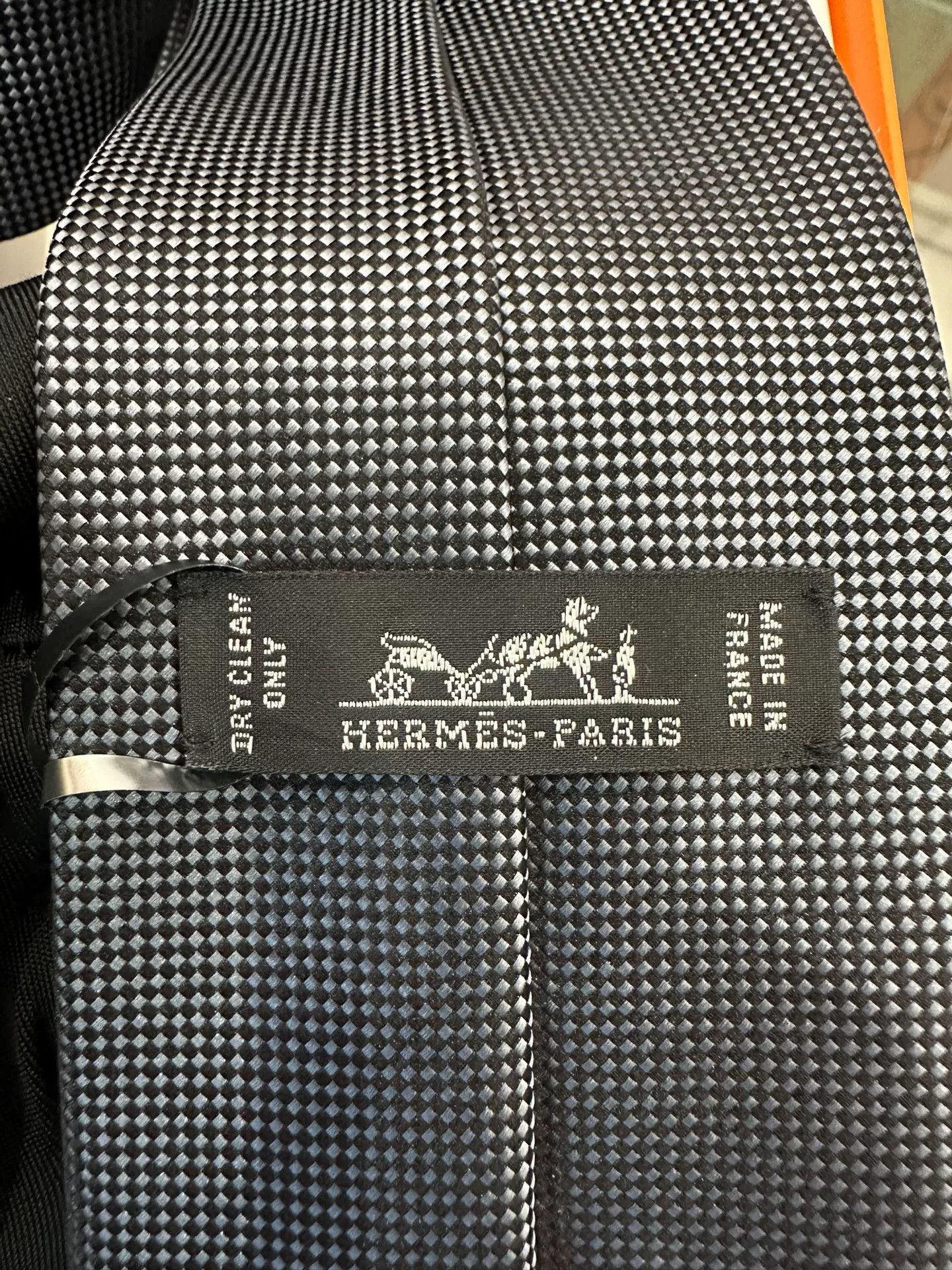 Hermes Hermes Men's Gray Check 7cm Tie Size ONE SIZE - 3 Thumbnail