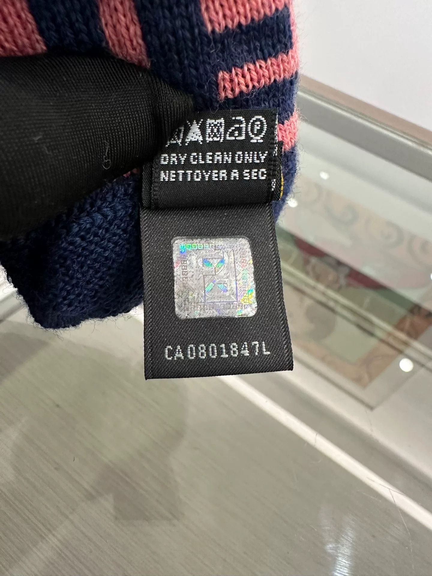 Fendi Fendi Pink Double F Logo Navy Wool Gloves Size ONE SIZE - 6 Thumbnail