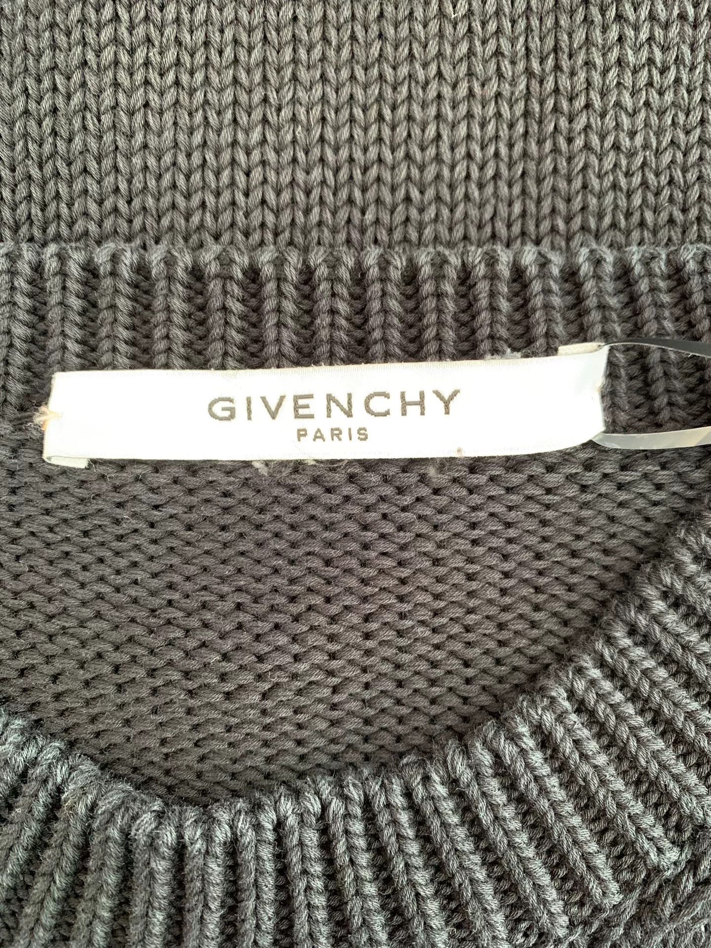Givenchy Givenchy Black Distressed Logo Knit Sweater Size US M / EU 48-50 / 2 - 4 Thumbnail