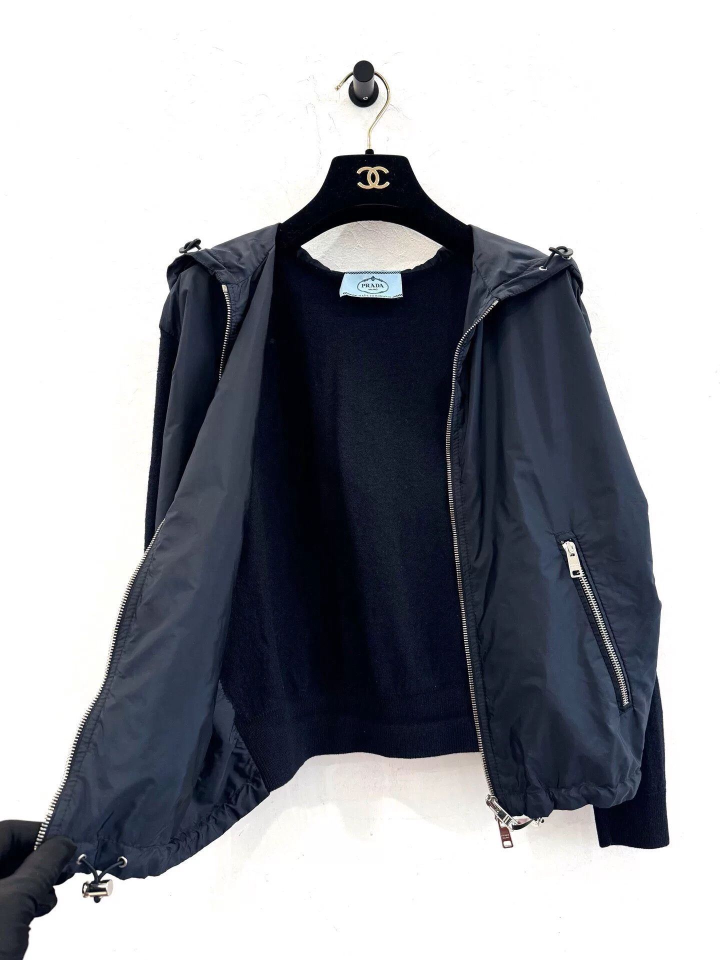 Prada Prada Women's Dark Blue Wool Jacket Size S / US 4 / IT 40 - 3 Thumbnail