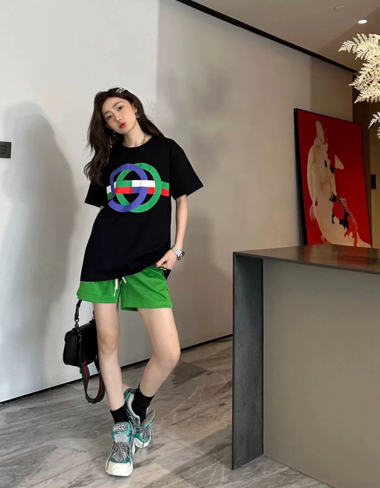 Gucci Gucci Double G Black Short Sleeve Tee Size US M / EU 48-50 / 2 - 2 Thumbnail