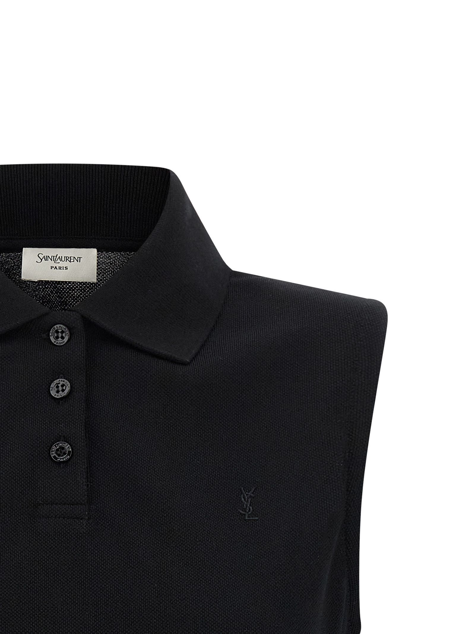 Saint Laurent Paris 'Cassandre' embroidered polo shirt Size XS / US 0-2 / IT 36-38 - 3 Thumbnail