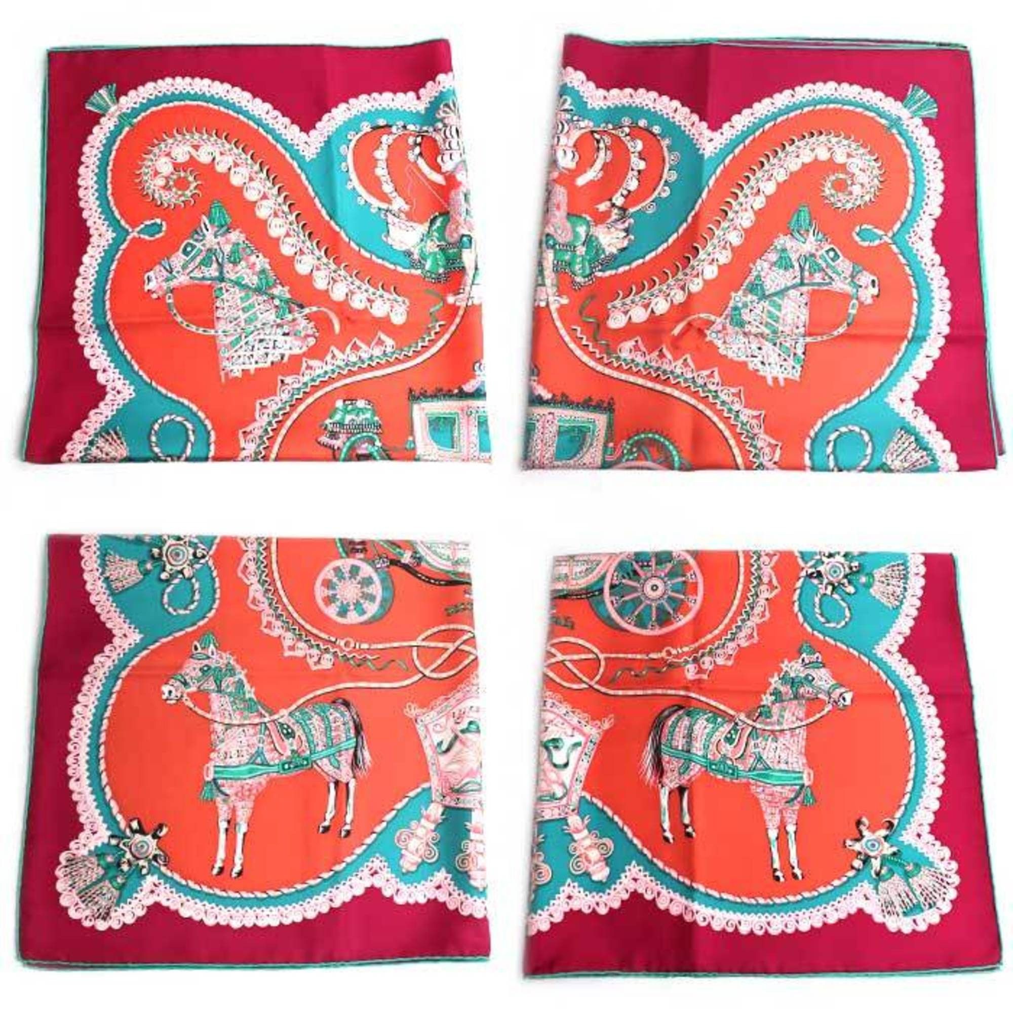 Hermes HERMES Carré 90 Paperoles Scarf/Muffler for Women Size ONE SIZE - 2 Thumbnail