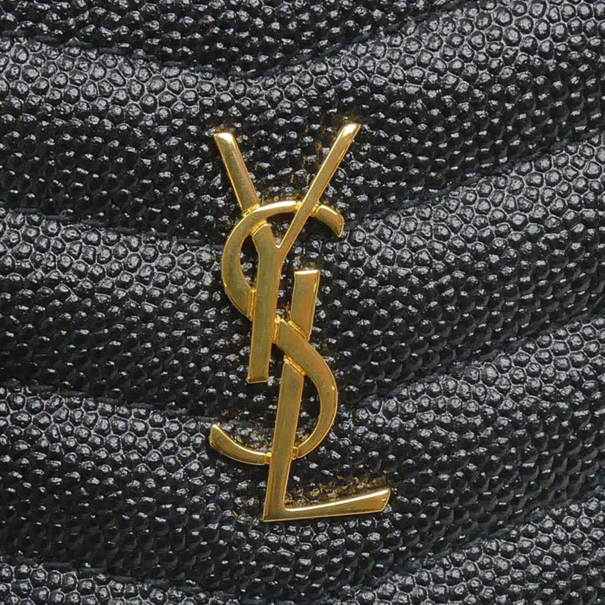 Saint Laurent Paris SAINT LAURENT Baby Lou Leather Chain Shoulder Bag, Black, 635088, Women's Size ONE SIZE - 6 Thumbnail