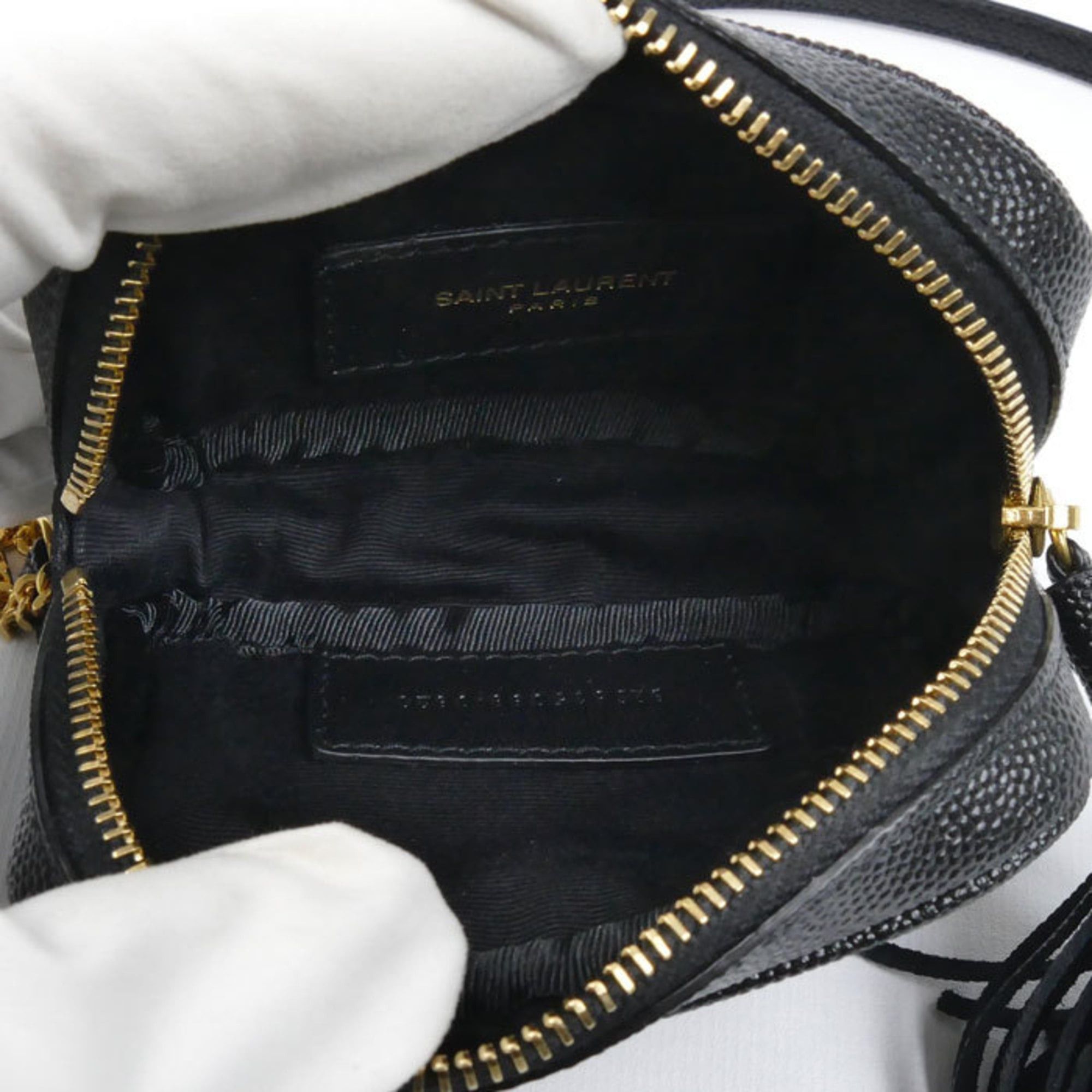 Saint Laurent Paris SAINT LAURENT Baby Lou Leather Chain Shoulder Bag, Black, 635088, Women's Size ONE SIZE - 4 Thumbnail