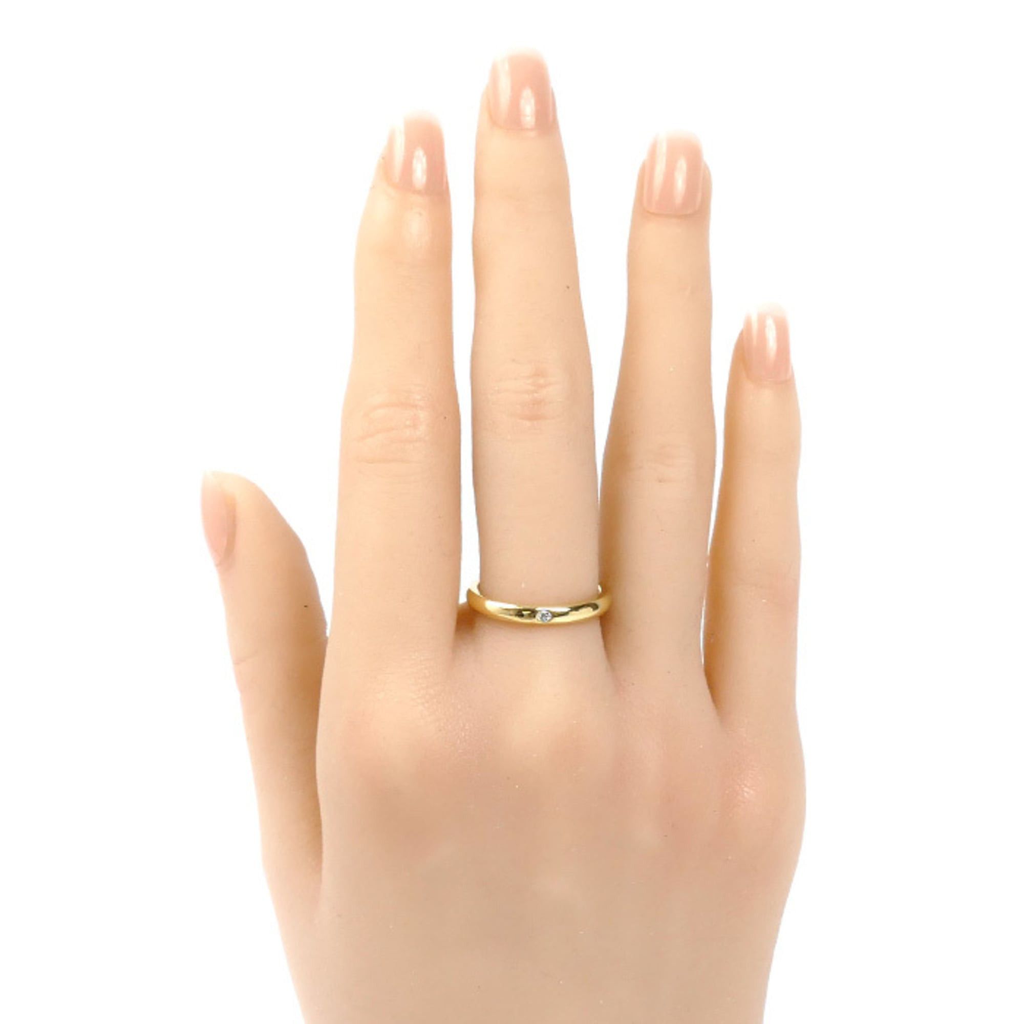 Tiffany & Co. TIFFANY & Co. 18K Yellow Gold Stacking Band Ring with Single Diamond, 4.0g, Women's Size ONE SIZE - 7 Thumbnail