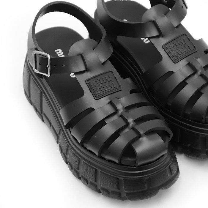 Miu Miu Miu Miu Miu Miu Soft Cage Rubber Sandals Plastic / Synthetic Shoes 5X709D 3LKK DUTY FREE for USA Size ONE SIZE - 14 Thumbnail