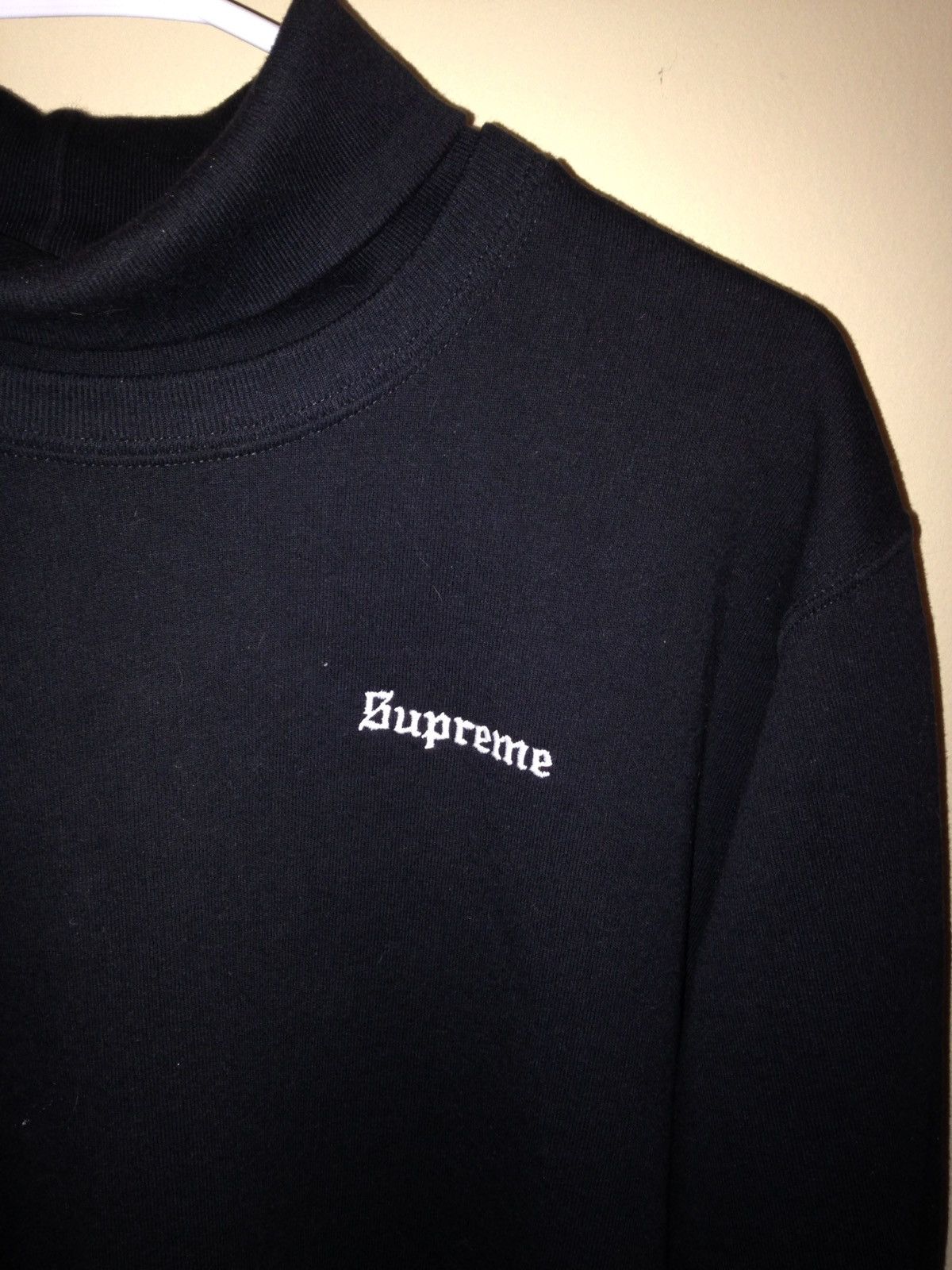 Supreme Gothic Logo Black Supreme Turtleneck Grailed