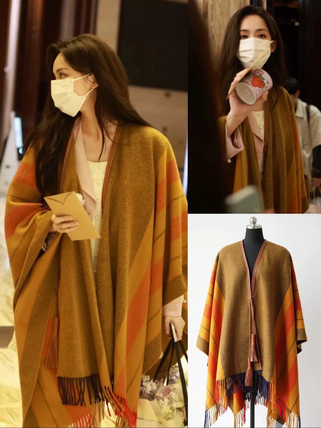 Hermes Hermes Fringe Wool Cape Size ONE SIZE - 2 Thumbnail