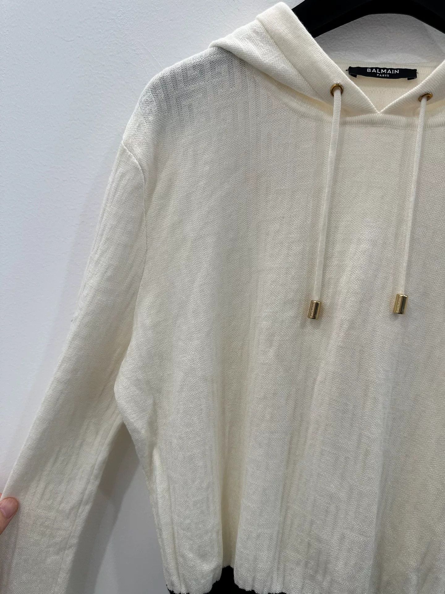 Balmain Balmain Jisoo Style Beige Hoodie Size S / US 4 / IT 40 - 4 Thumbnail