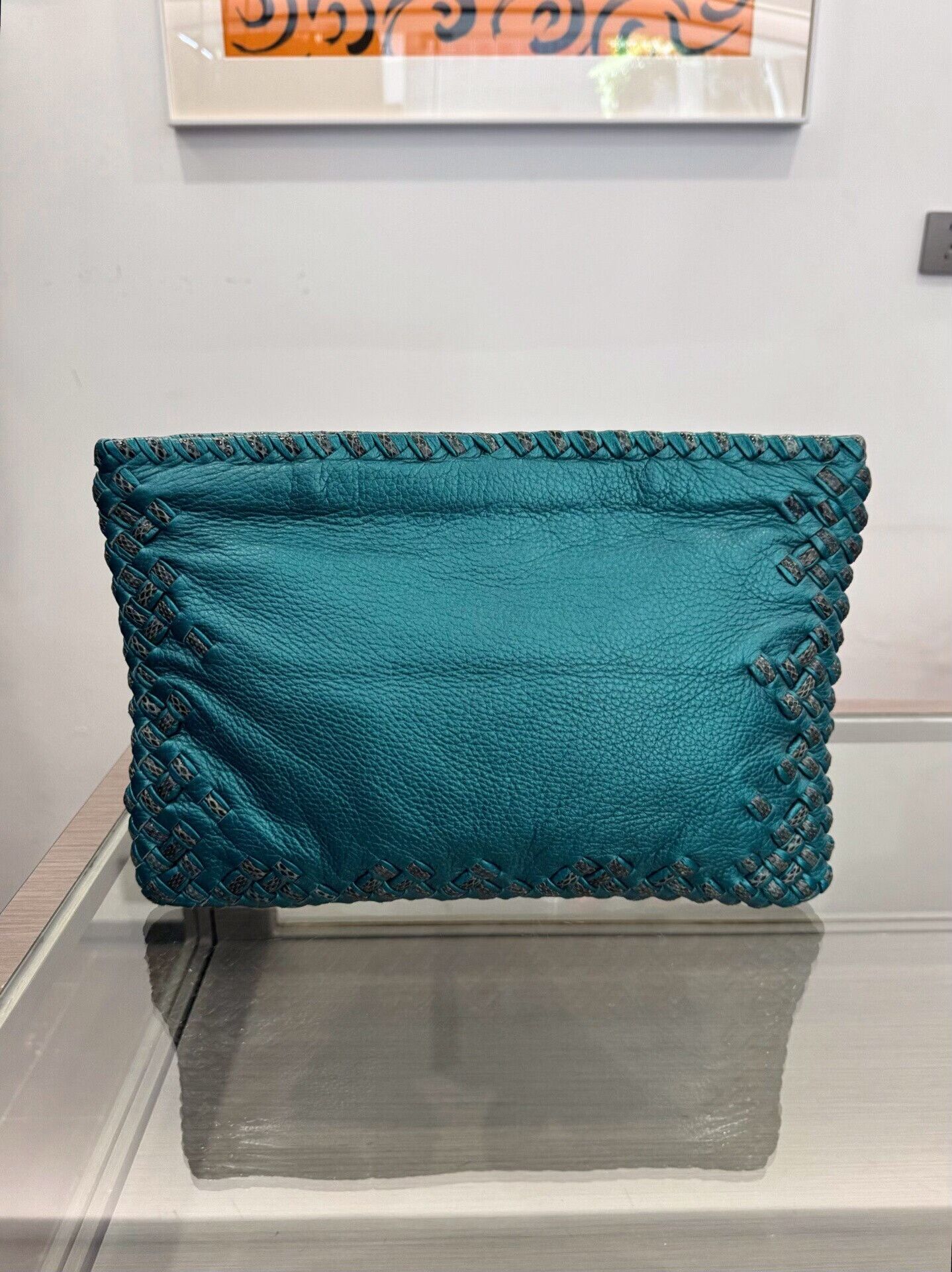 Bottega Veneta Bottega Veneta Blue Woven Clutch 31cm Size ONE SIZE - 2 Thumbnail