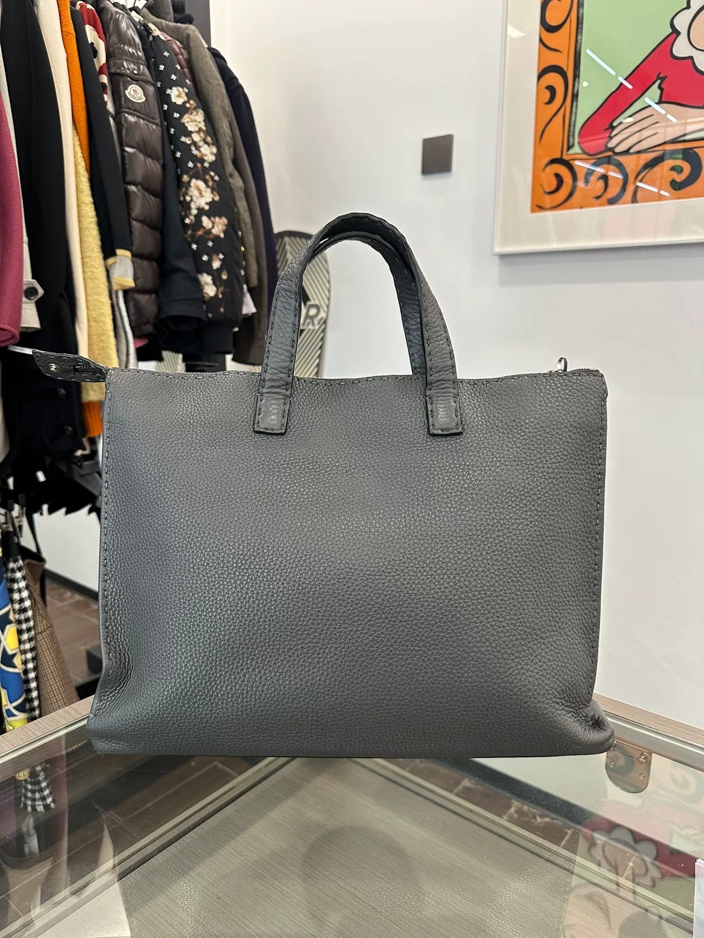 Fendi Fendi 925 Silver Logo Gray Tote 40cm Size ONE SIZE - 2 Thumbnail