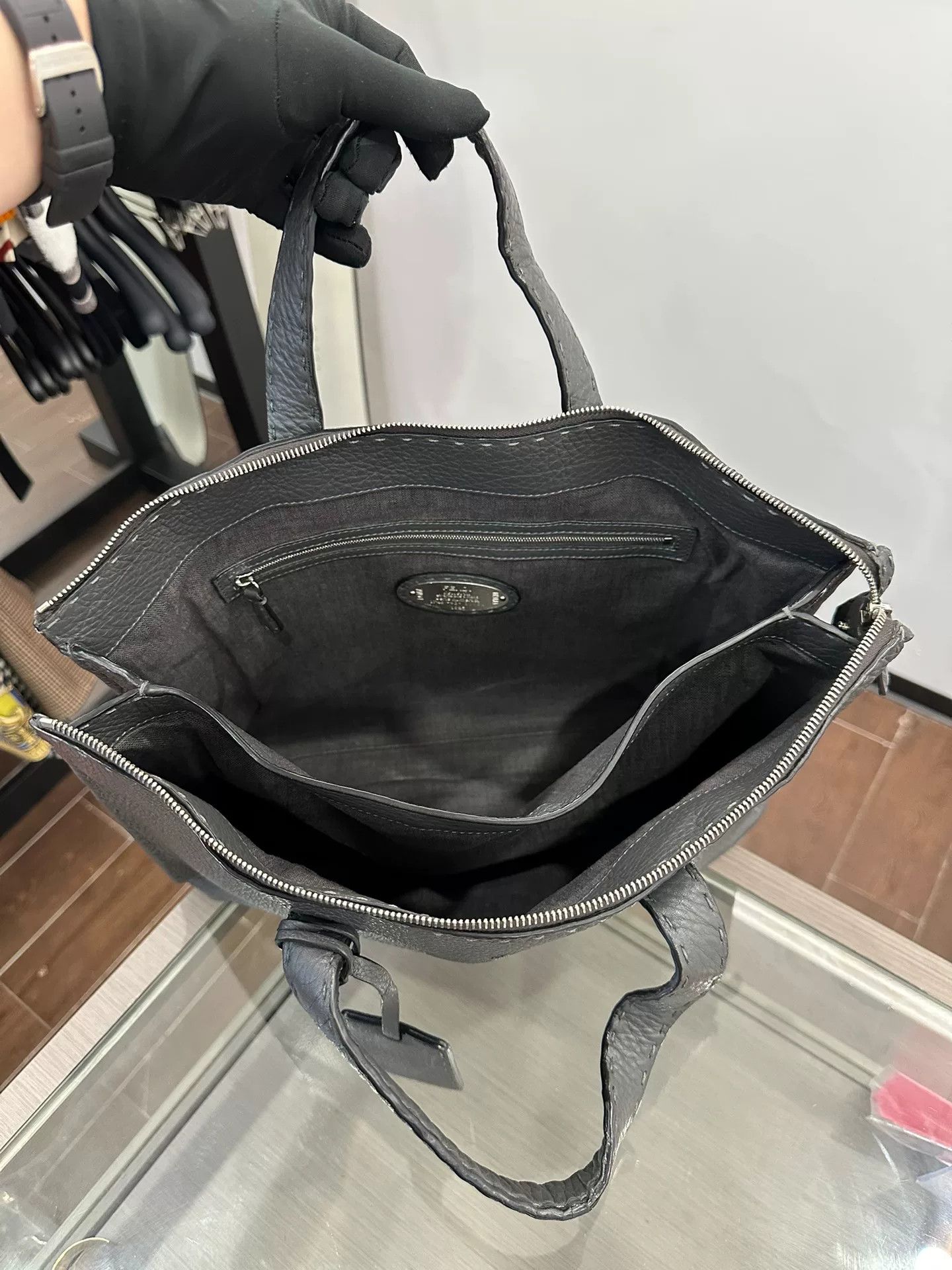 Fendi Fendi 925 Silver Logo Gray Tote 40cm Size ONE SIZE - 6 Thumbnail