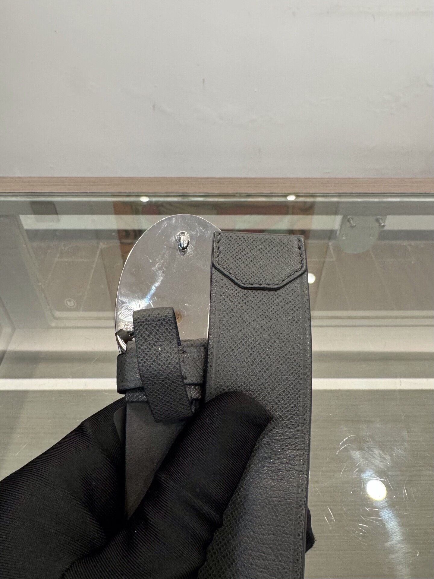 Prada Prada Men's Logo Buckle Gray Belt Size ONE SIZE - 5 Thumbnail