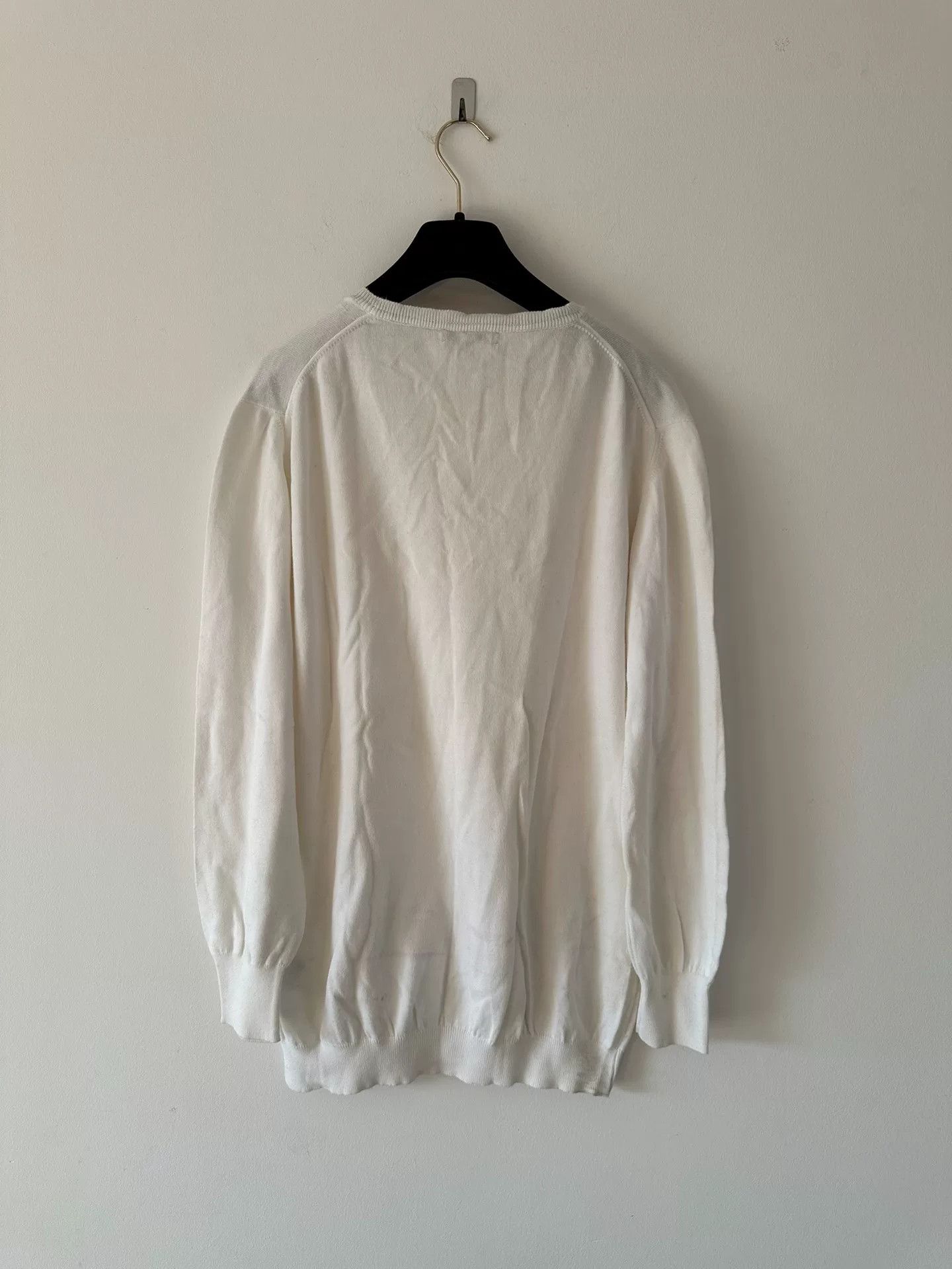 Burberry Burberry Women's White V-Neck Knit Sweater Size L / US 10 / IT 46 - 2 Thumbnail