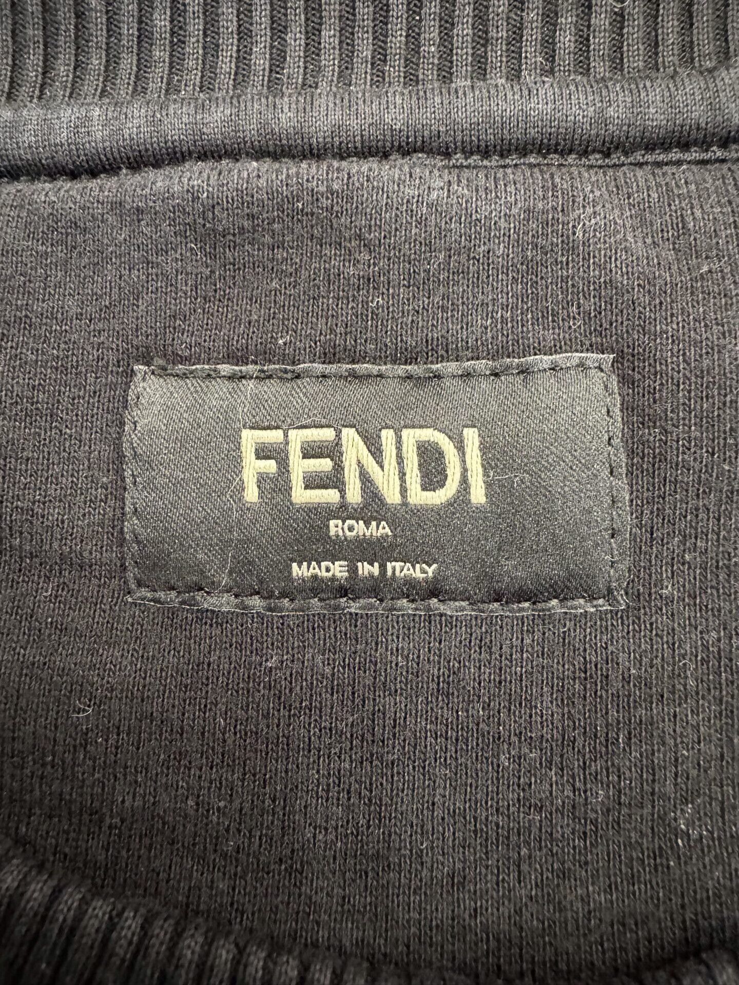 Fendi Fendi Black Logo Men's Long-Sleeve Sweatshirt Size US M / EU 48-50 / 2 - 4 Thumbnail