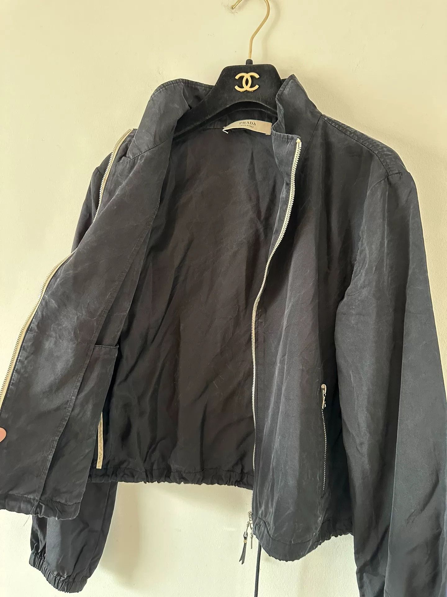 Prada Prada Women's Black Zip Jacket Size M / US 6-8 / IT 42-44 - 3 Thumbnail