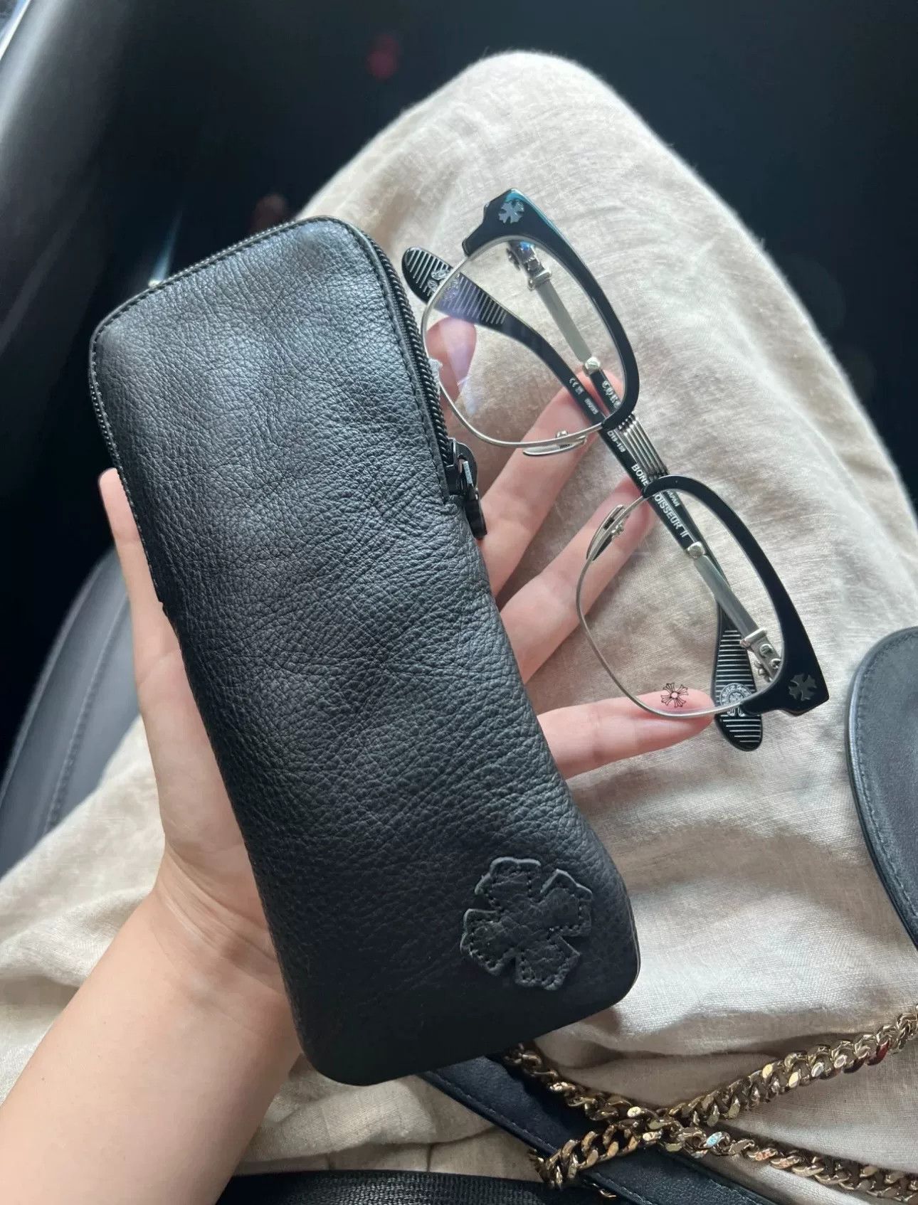 Chrome Hearts Chrome Hearts Cross Leather Patchwork Glasses Case Size ONE SIZE - 2 Thumbnail