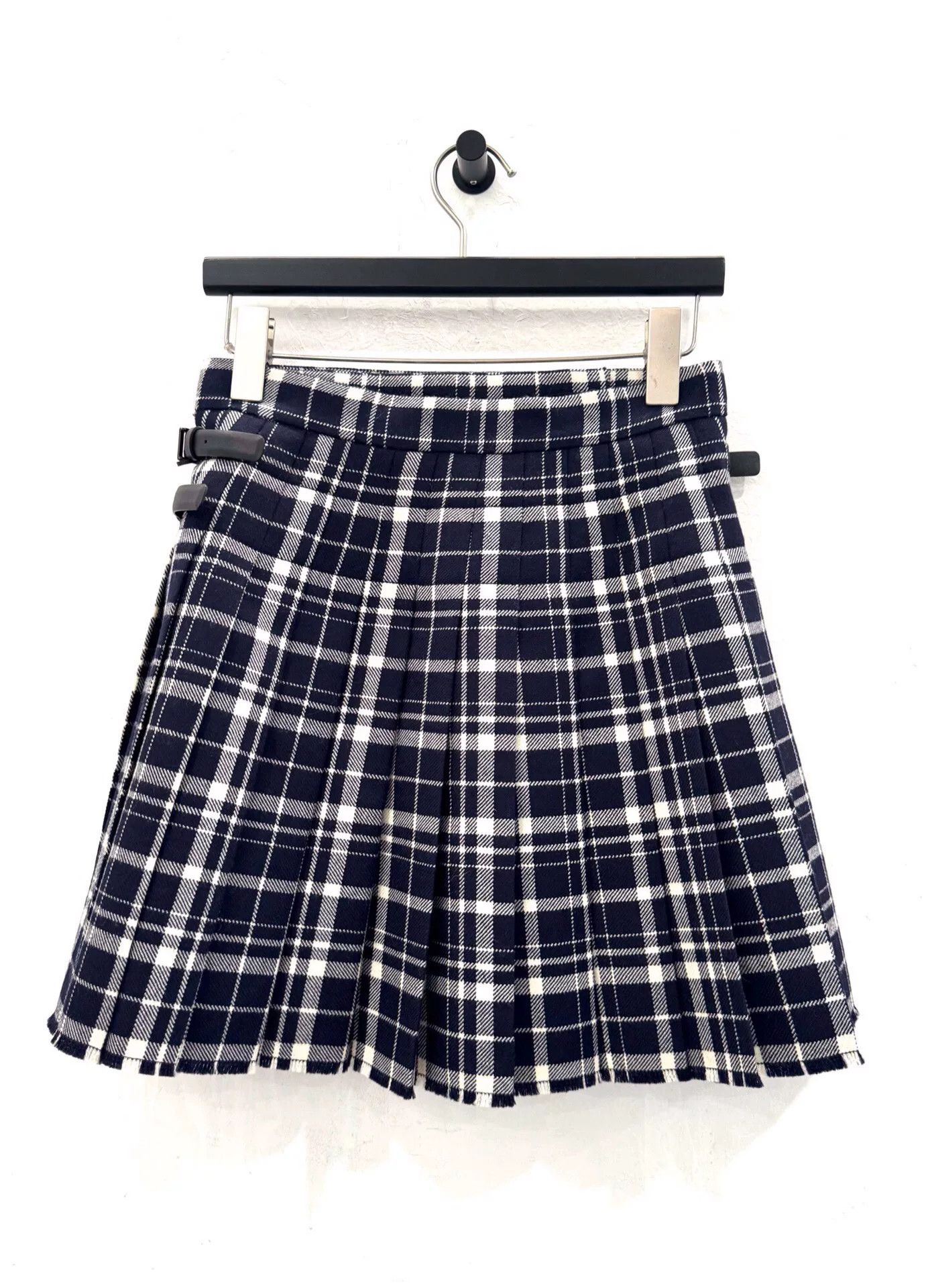 Dior Dior Plaid Wool Pleated Skirt Size 38" / US 16 / IT 52 - 2 Thumbnail