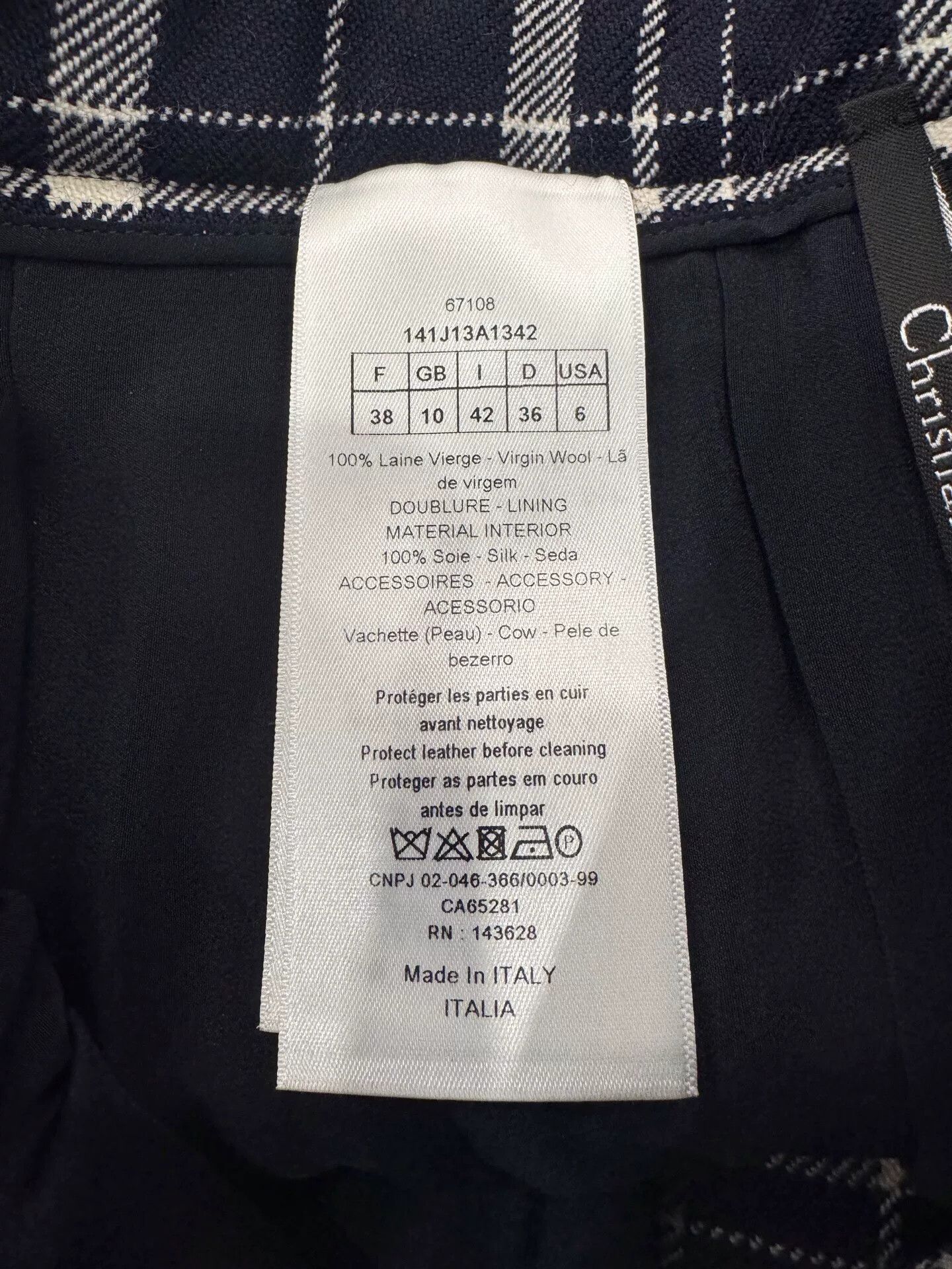 Dior Dior Plaid Wool Pleated Skirt Size 38" / US 16 / IT 52 - 5 Thumbnail