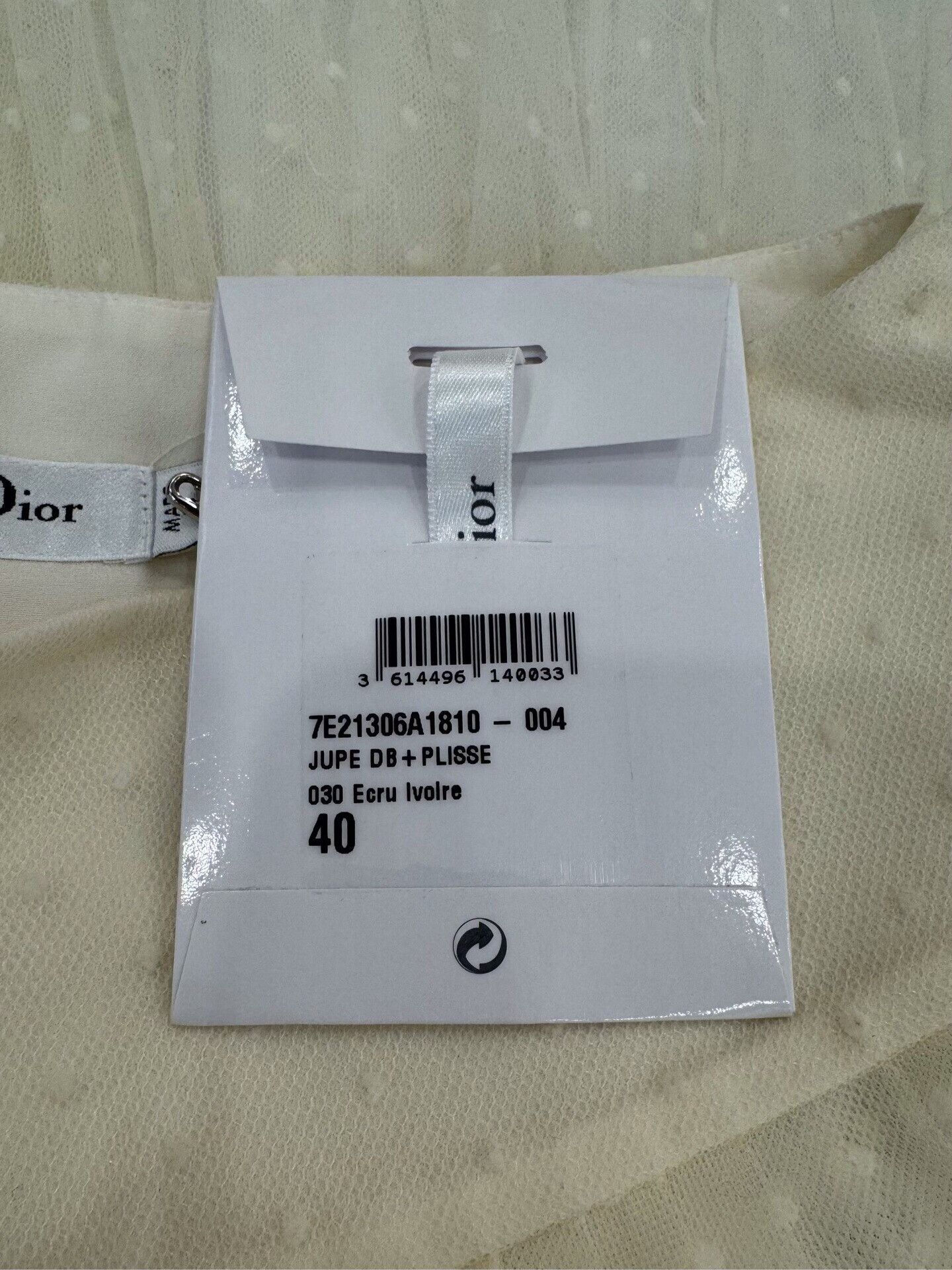 Dior Dior White Polka Dot Pleated Tulle Silk Mini Skirt Size 34" / US 12 / IT 48 - 8 Thumbnail