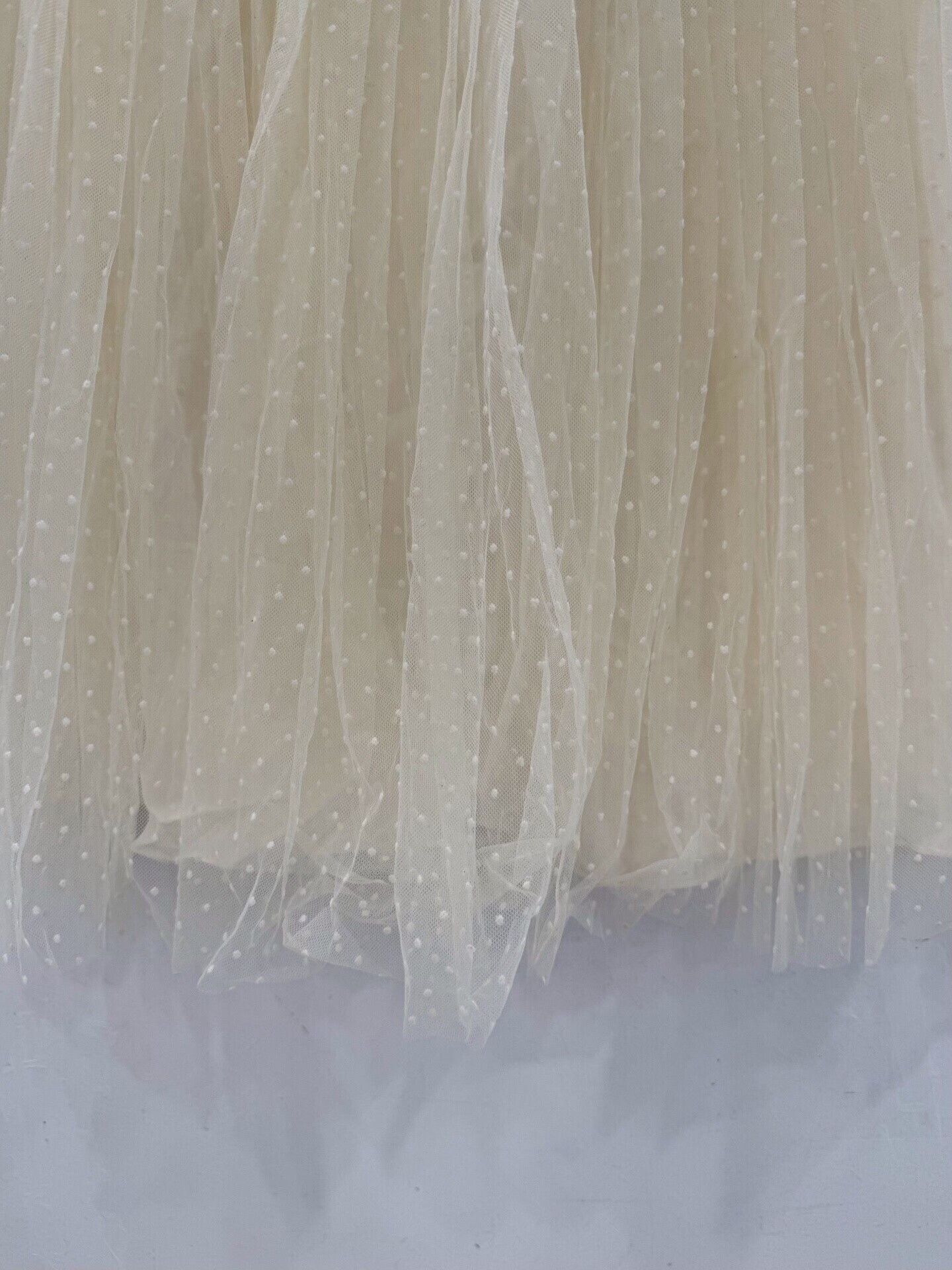 Dior Dior White Polka Dot Pleated Tulle Silk Mini Skirt Size 34" / US 12 / IT 48 - 4 Thumbnail