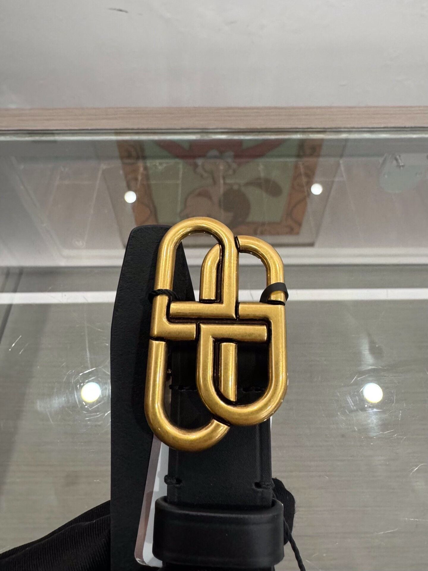 Balenciaga Balenciaga Gold Double B Buckle Black Belt Size ONE SIZE - 5 Thumbnail