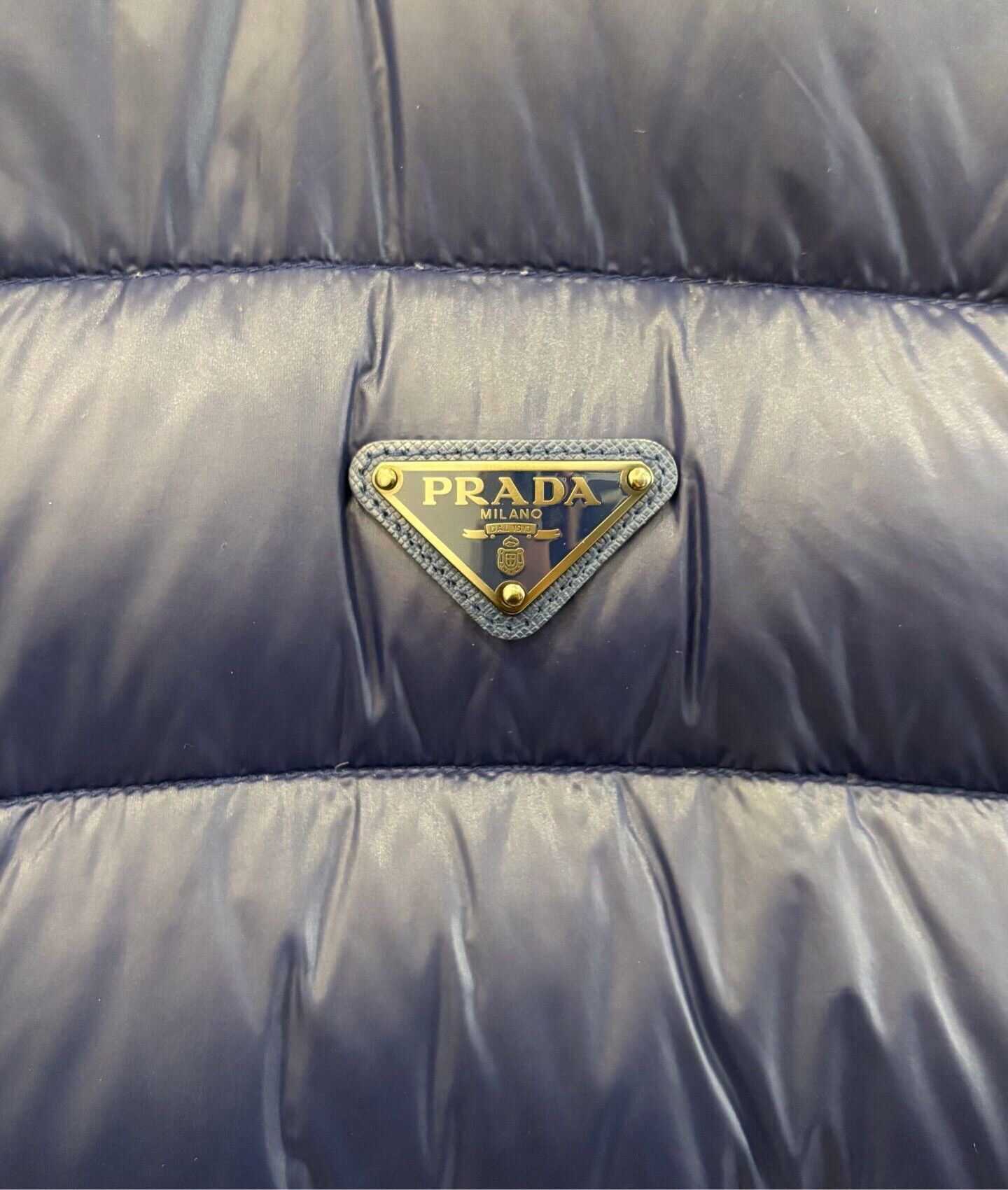 Prada Prada Triangle Logo Padded Shoulder Men's Blue Down Vest Size US L / EU 52-54 / 3 - 4 Thumbnail