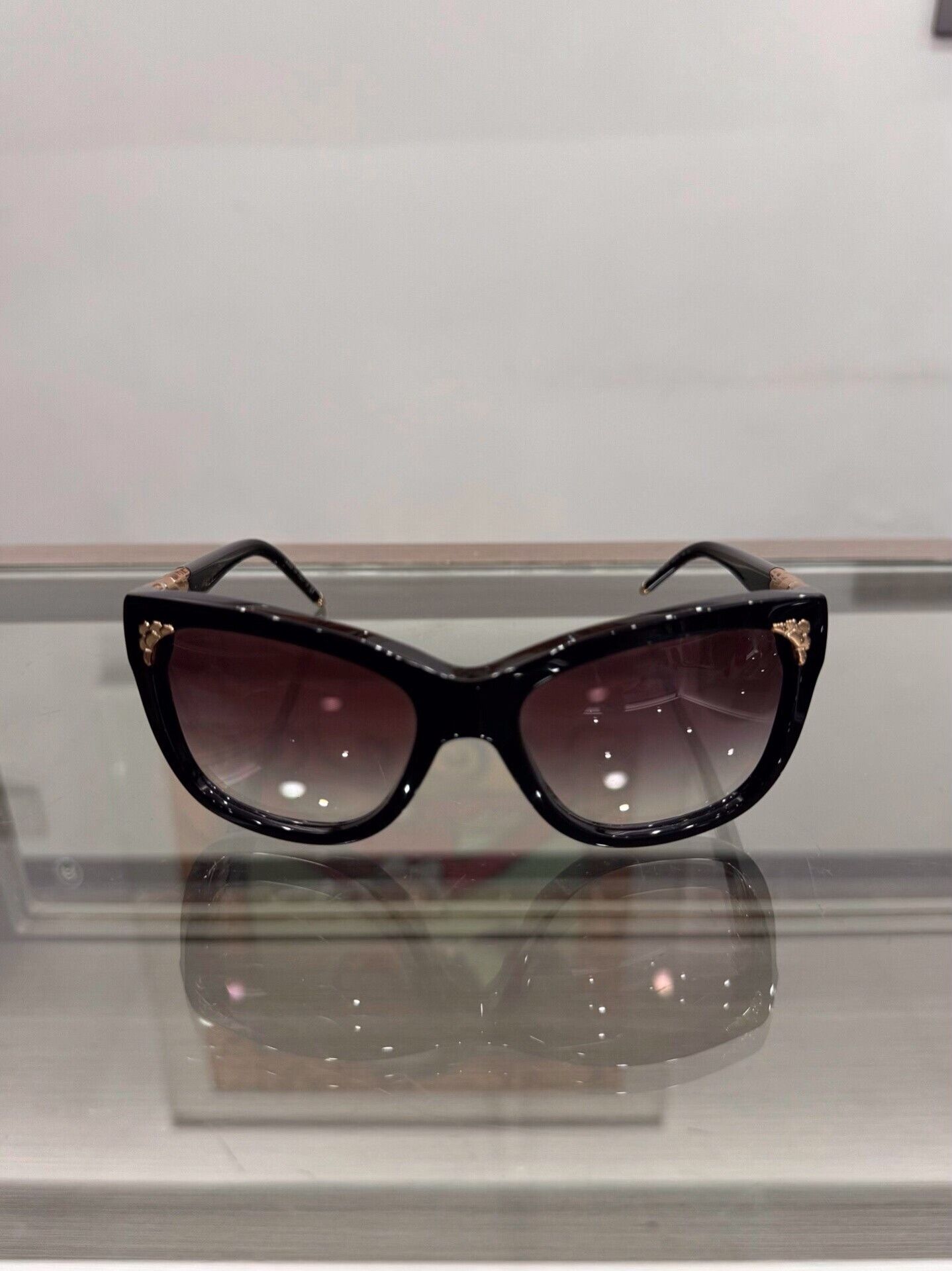 Bvlgari Bvlgari Black Sunglasses with Gold Snake Logo Size ONE SIZE - 3 Thumbnail