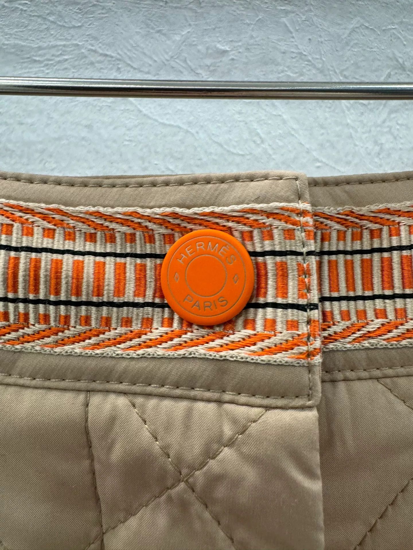 Hermes Women's Beige Down Shorts