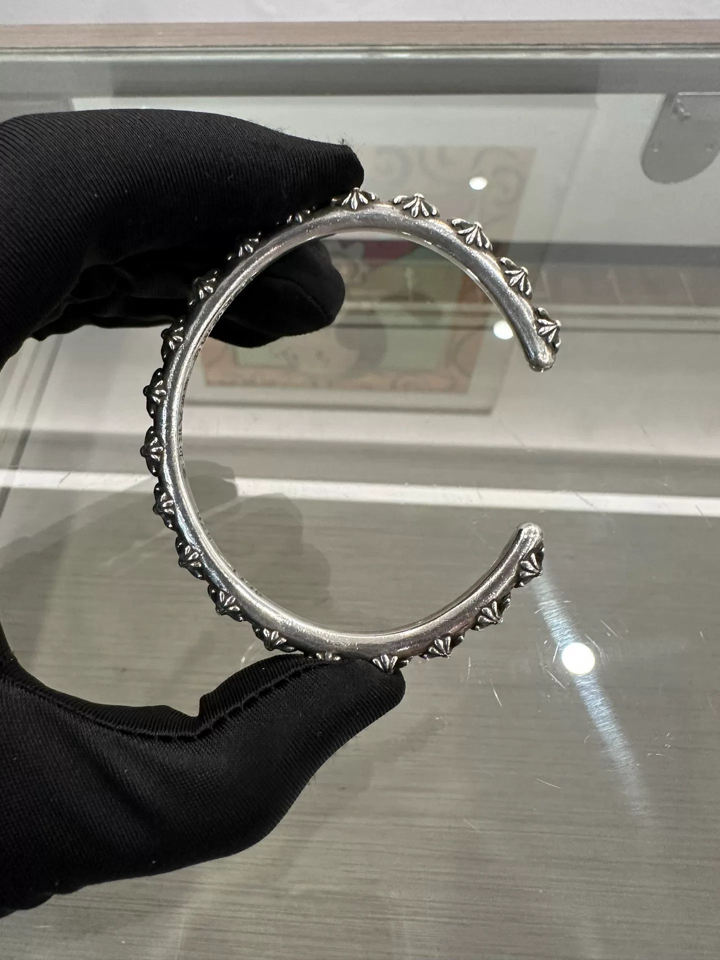 Chrome Hearts Chrome Hearts Silver Cross Open Bangle Size ONE SIZE - 4 Thumbnail