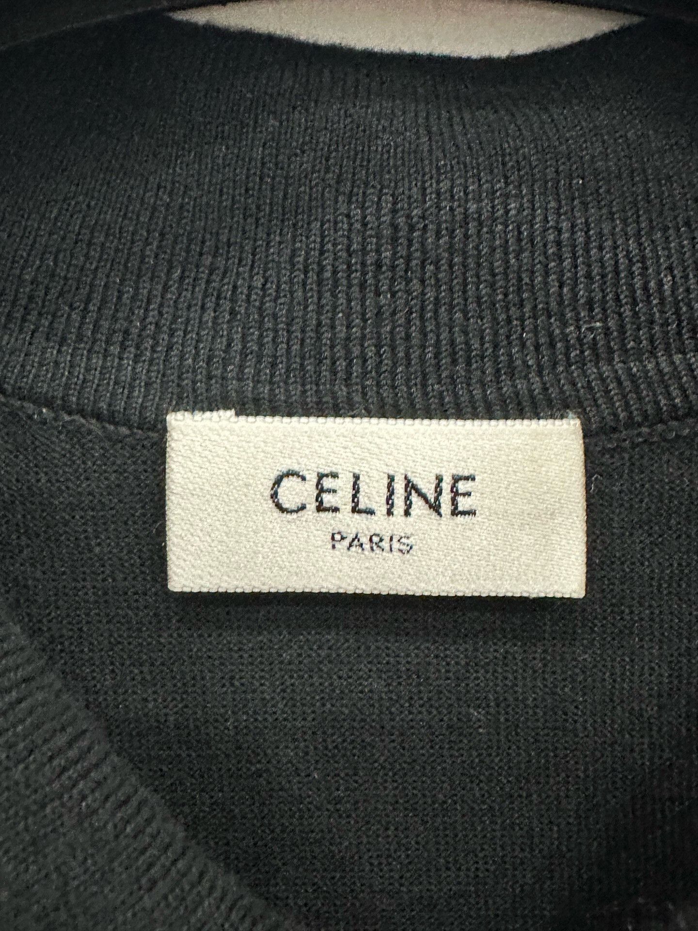 Celine Celine Black Triomphe Logo Knit Polo S Size US S / EU 44-46 / 1 - 4 Thumbnail