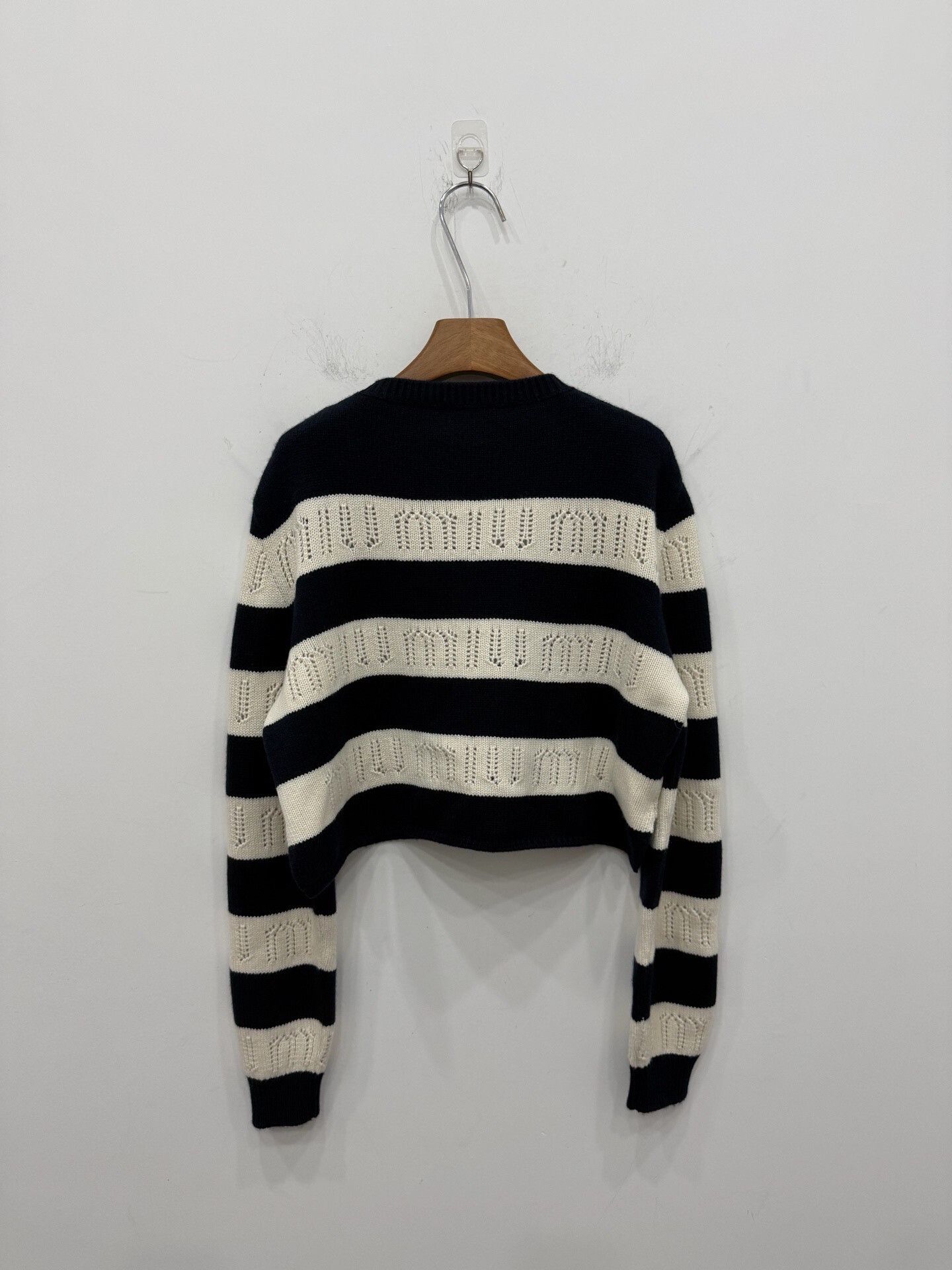 Miu Miu Miu Miu All-Over Hollow-Out Logo Sweater Size M / US 6-8 / IT 42-44 - 2 Thumbnail