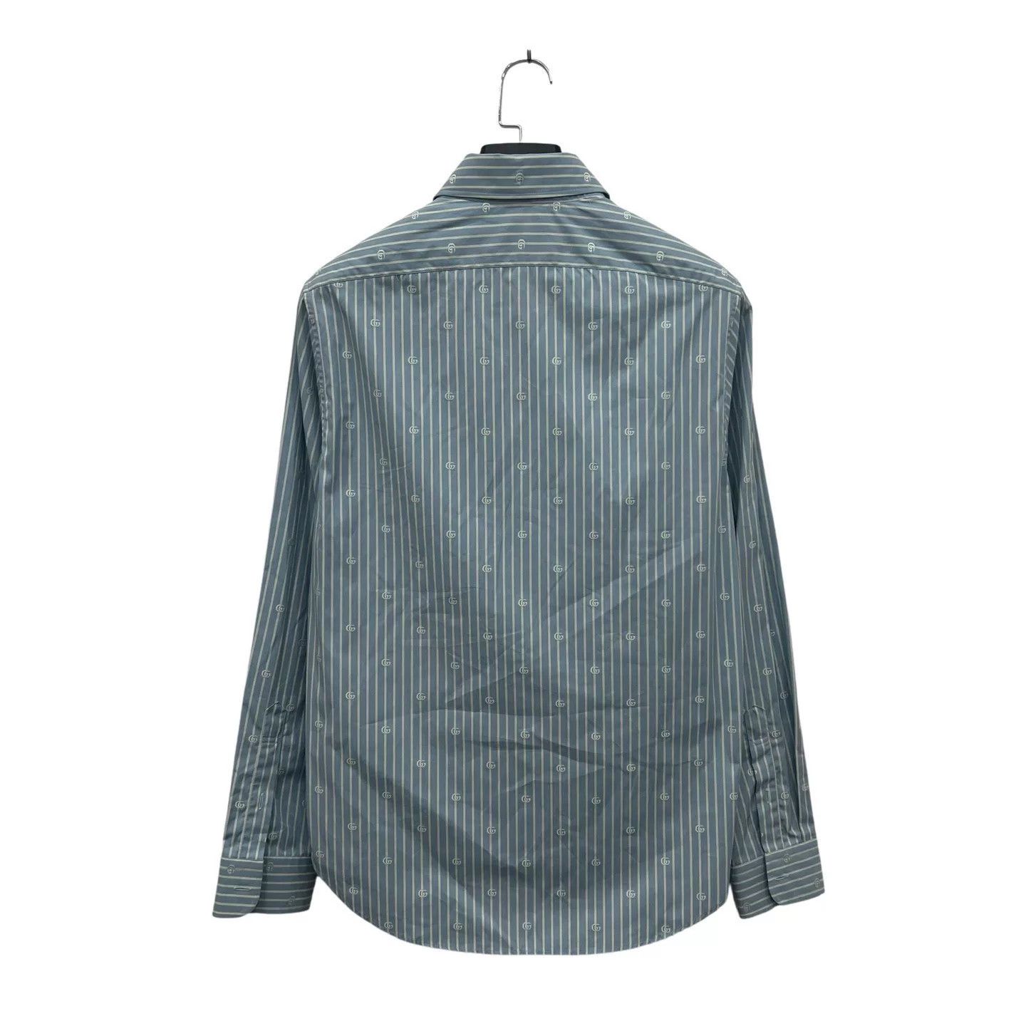 Gucci Gucci Blue Logo Striped Long-Sleeve Shirt Size US S / EU 44-46 / 1 - 2 Thumbnail