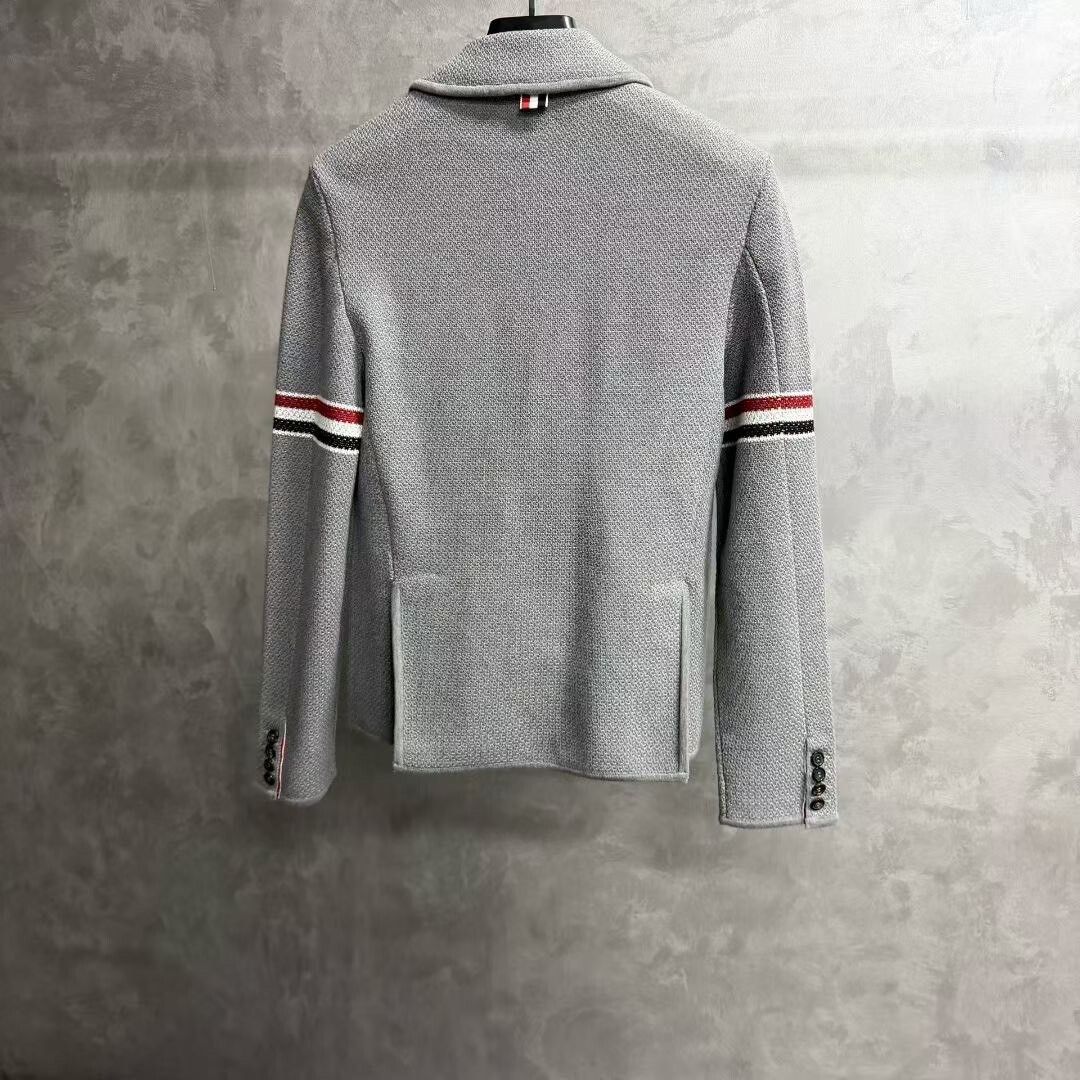 Thom Browne Thom Browne Gray Jacquard Stripe Jacket Size US S / EU 44-46 / 1 - 5 Thumbnail