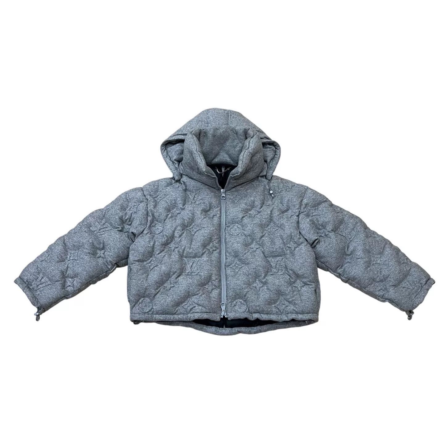 Louis Vuitton Louis Vuitton Gray Embossed All-Over Down Jacket Size US M / EU 48-50 / 2 - 2 Thumbnail