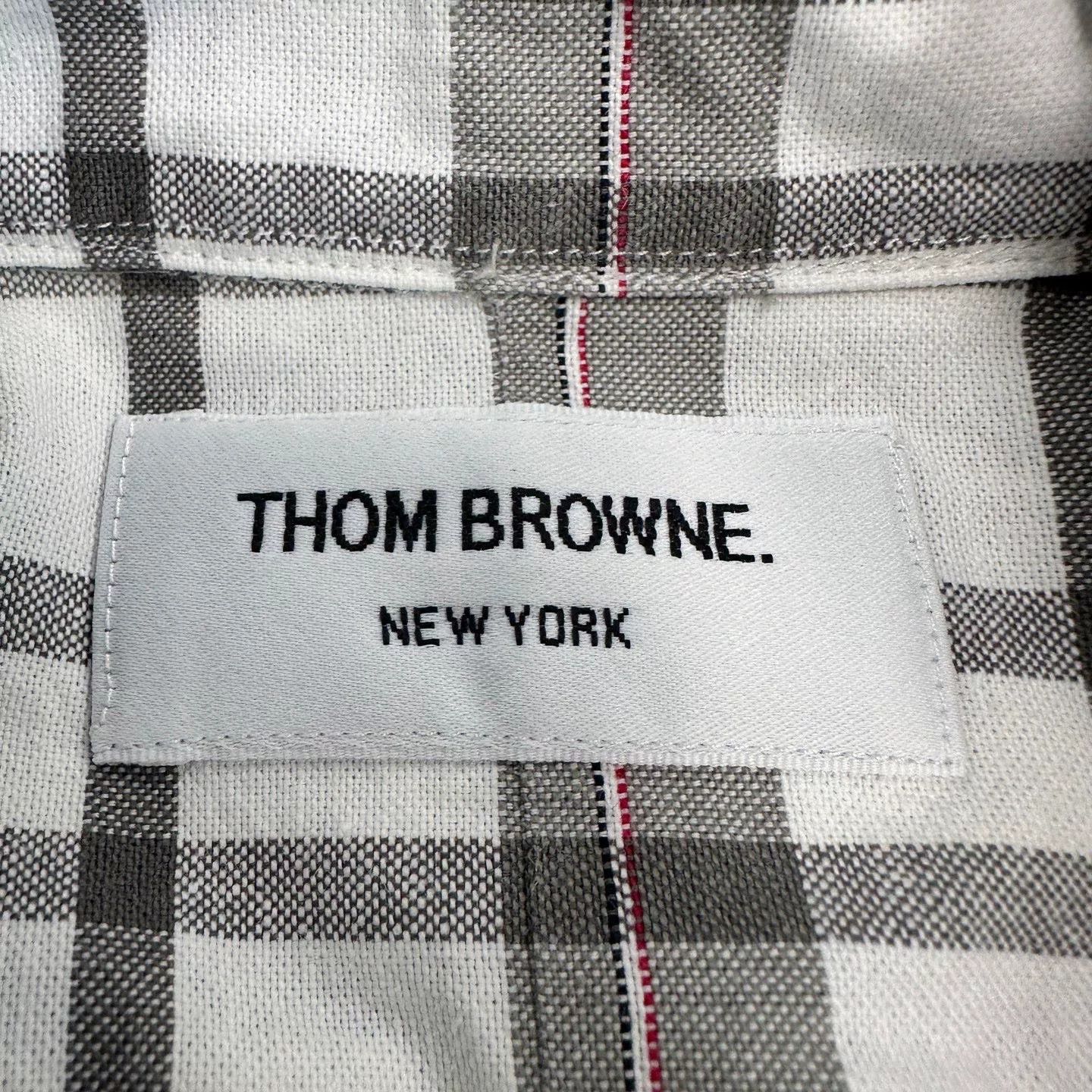 Thom Browne Thom Browne Gray Plaid Collar Button Shirt Size US XS / EU 42 / 0 - 3 Thumbnail