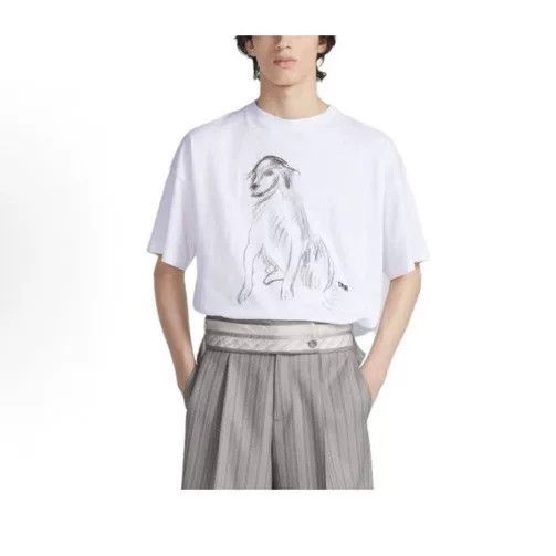 Dior Dior Sketch Puppy Short Sleeve T-Shirt Size US XL / EU 56 / 4 - 7 Thumbnail