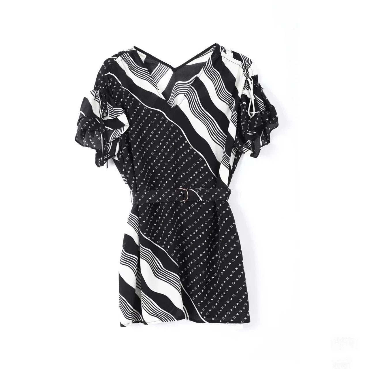 Louis Vuitton Louis Vuitton New Monogram Waist-Cinched Ruffle Top Size XS / US 0-2 / IT 36-38 - 2 Thumbnail