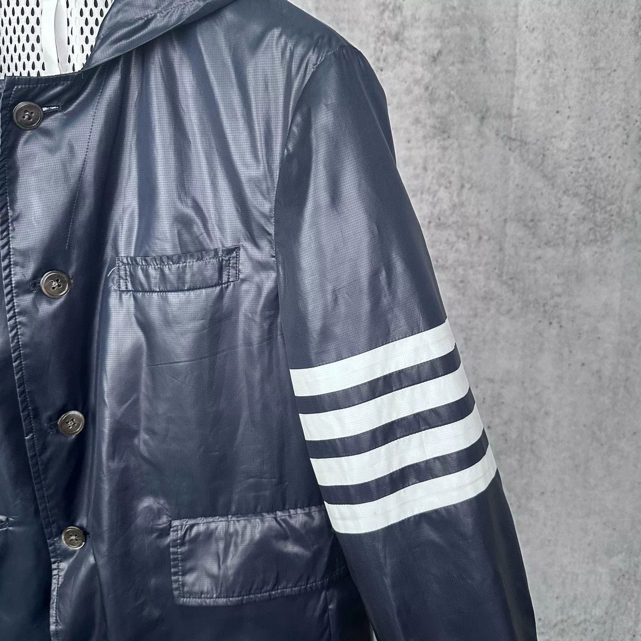 Thom Browne Thom Browne Navy Raincoat Size US S / EU 44-46 / 1 - 4 Thumbnail