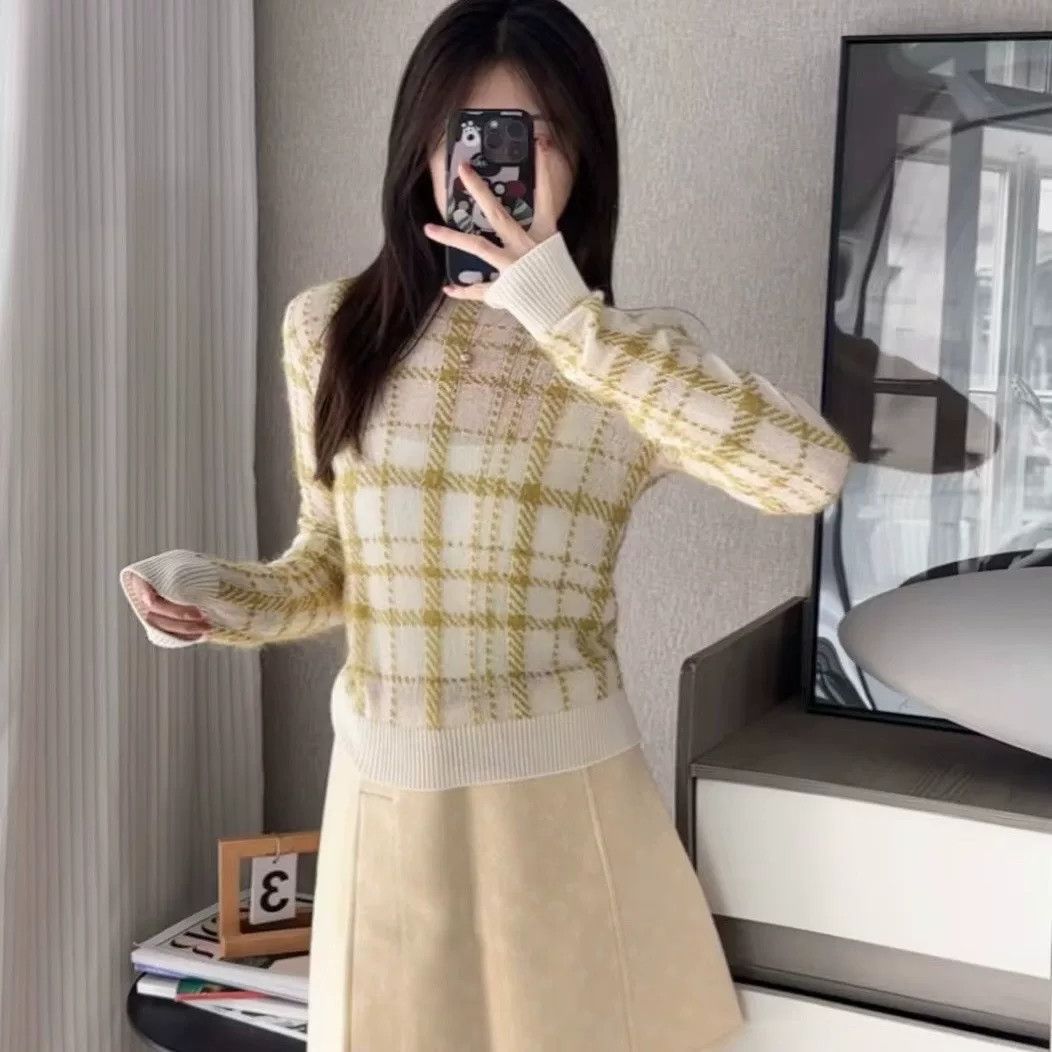 Dior Dior Plaid Colorblock Wool Sweater Size XS / US 0-2 / IT 36-38 - 6 Thumbnail