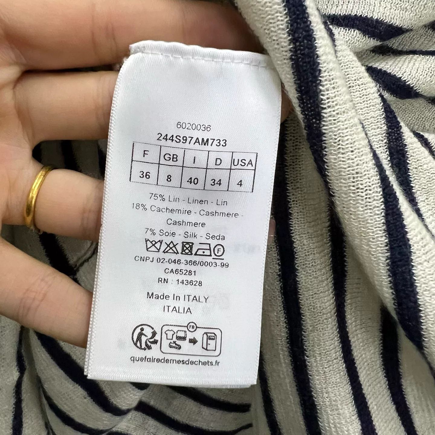 Dior Dior Striped Star Logo Knit Sweater Size XS / US 0-2 / IT 36-38 - 3 Thumbnail