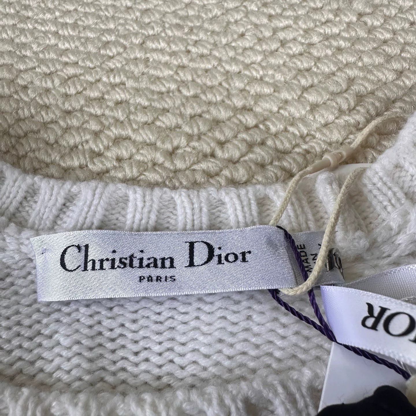 Dior Dior Color-Block Logo Ruffle Knit Short Sleeve Size XS / US 0-2 / IT 36-38 - 3 Thumbnail