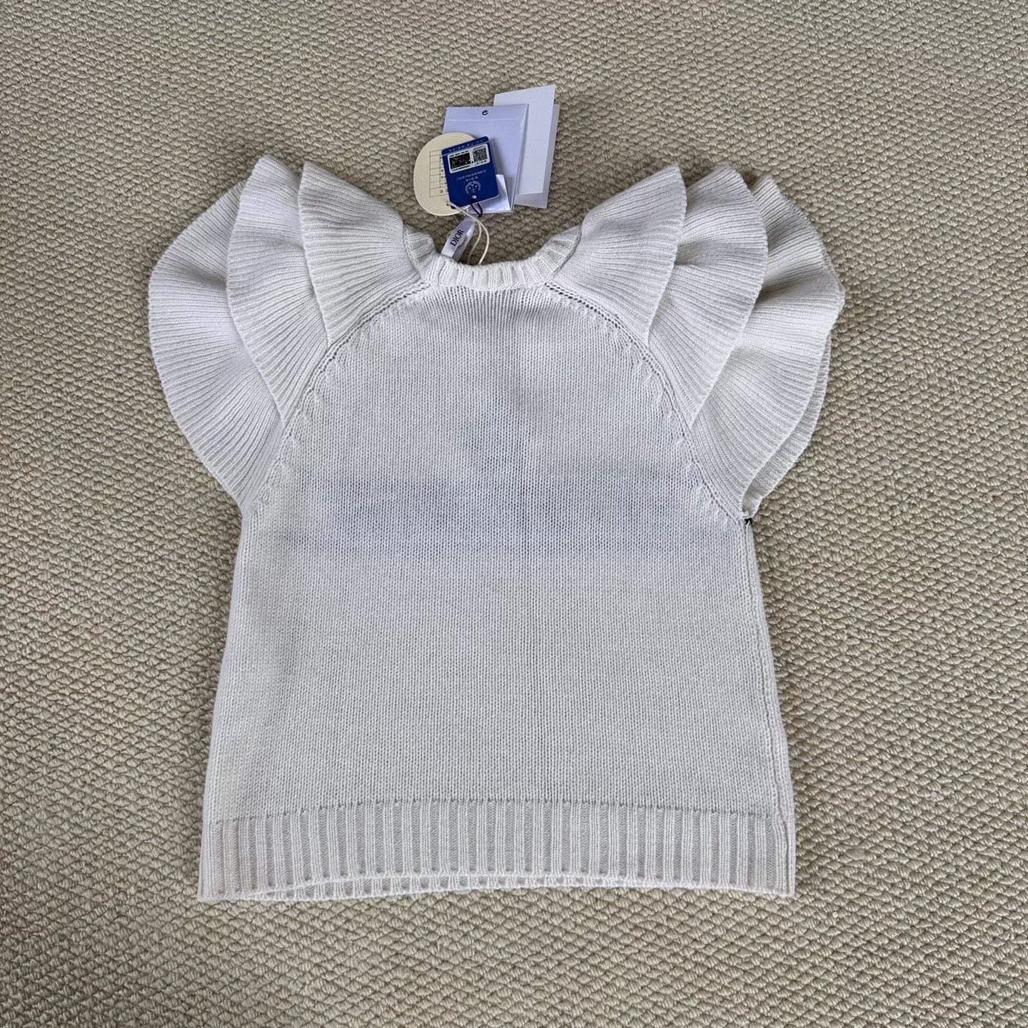 Dior Dior Color-Block Logo Ruffle Knit Short Sleeve Size XS / US 0-2 / IT 36-38 - 2 Thumbnail